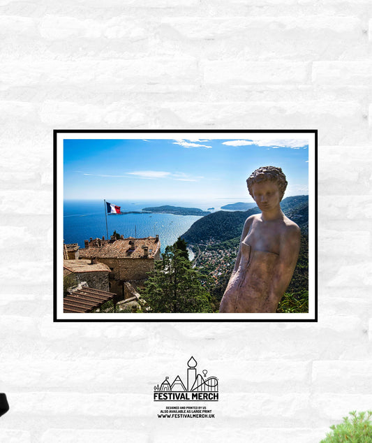 3 Eze Prints -View from Above - France Travel Print - French Riviera Holiday Photography - Office Home Decor - A4 A3 A2 - Festival Merch