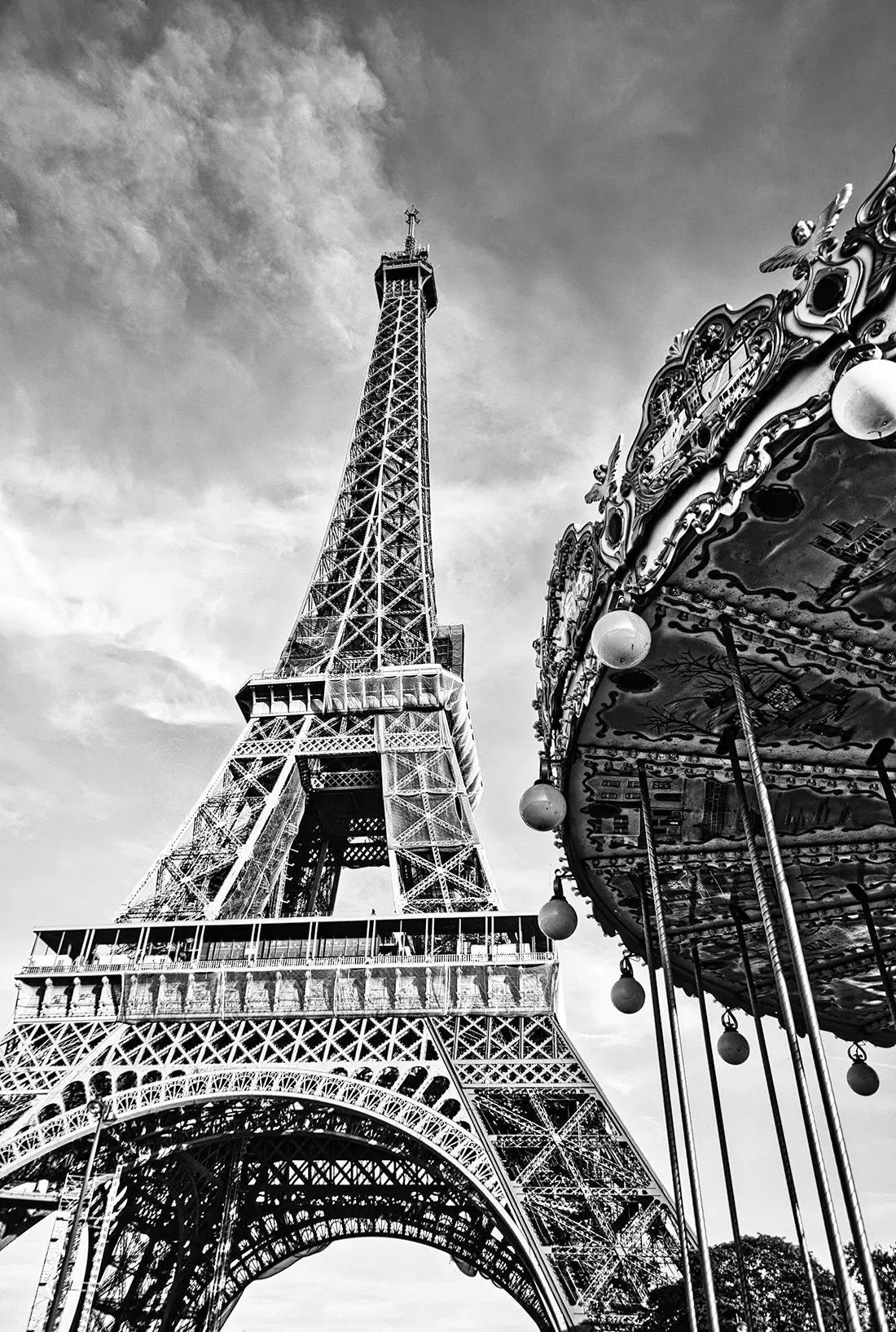 8 Paris Travel Prints - Black and White - City Skyline Eiffle Tower France summer - Office Home Decor - A4 A3 A2 - Festival Merch