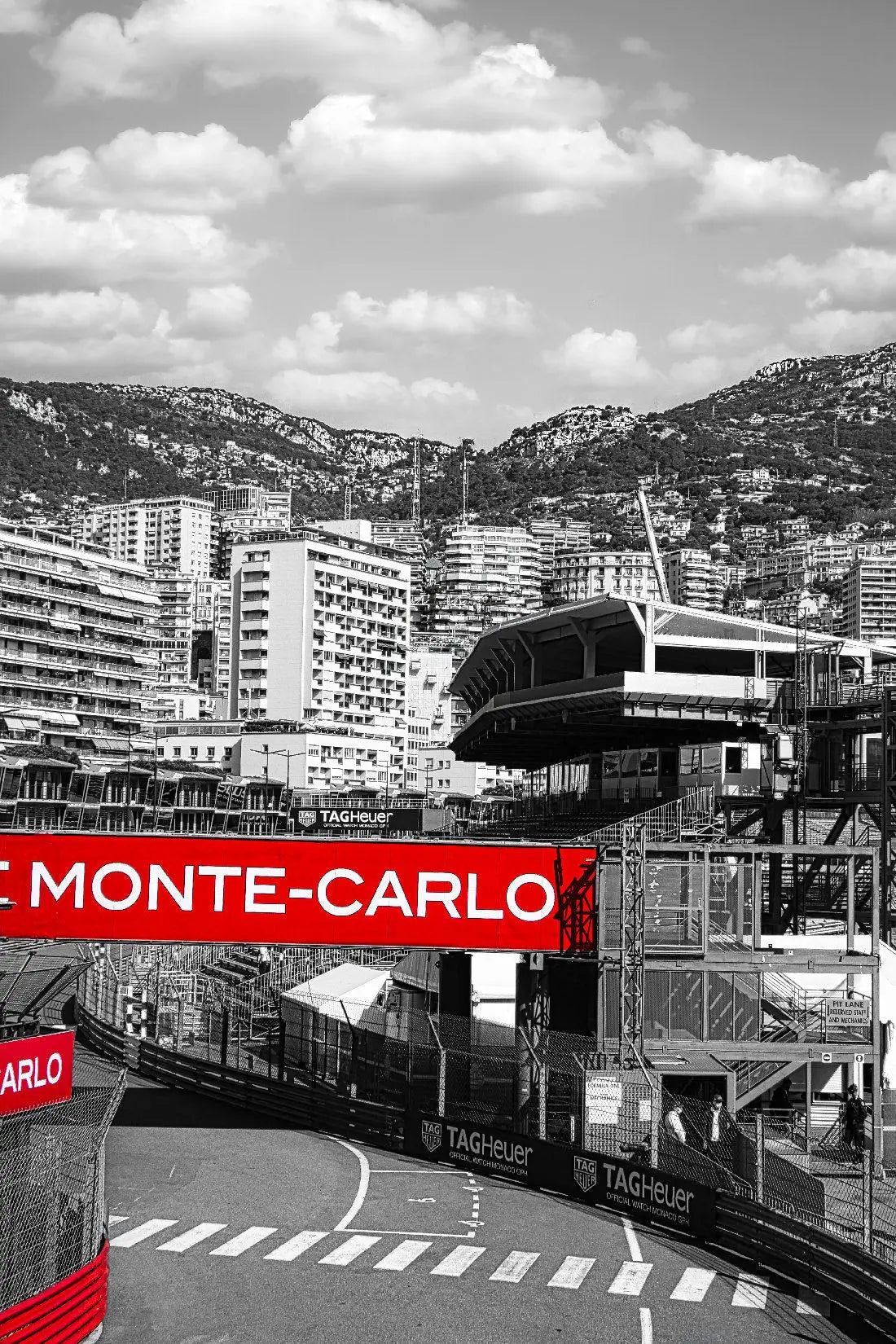 Monaco Race Circuit Print - Monaco Poster Grand Prix Historique - Black and White - office home decor travel print A4 A3 A2 - Festival Merch