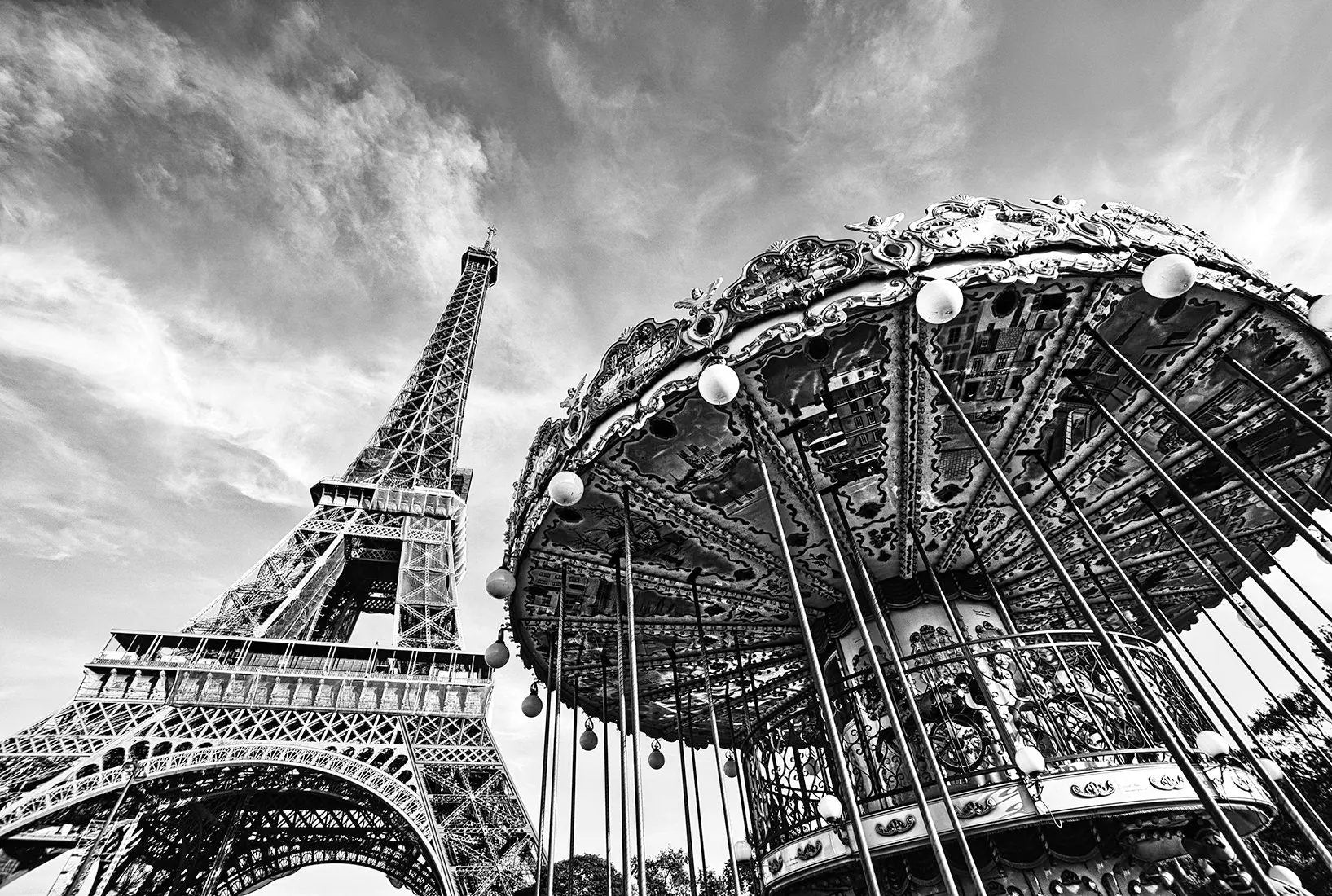 8 Paris Travel Prints - Black and White - City Skyline Eiffle Tower France summer - Office Home Decor - A4 A3 A2 - Festival Merch
