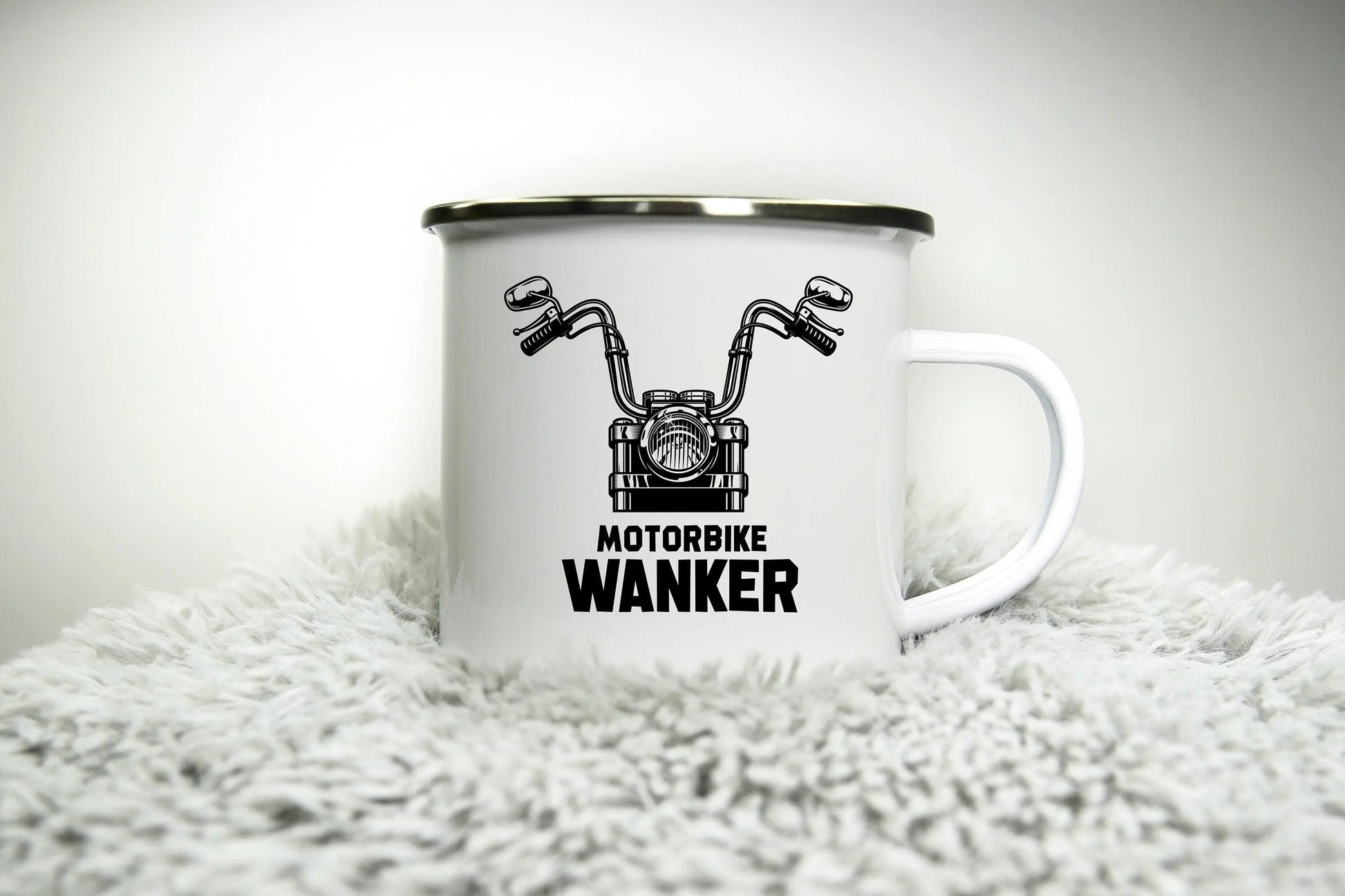 Motorbike Wanker - 12oz Camping Mug - Funny Rude inappropriate Motorbike Biker Gift for Dad Gift Biker Grandad Cup Road Racing trip