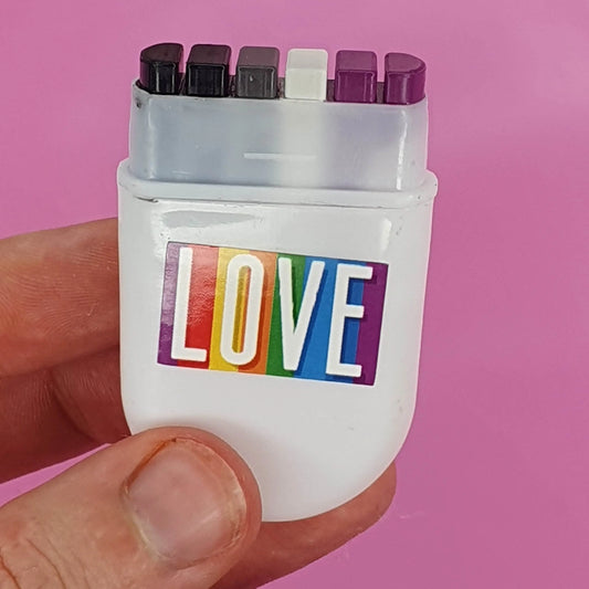 A Sexual Flag Face Paint Rainbow Fan Brush Face Paint - glide along your face - Pride Flag LGBT pansexual Festival Make up Party Gift Ace
