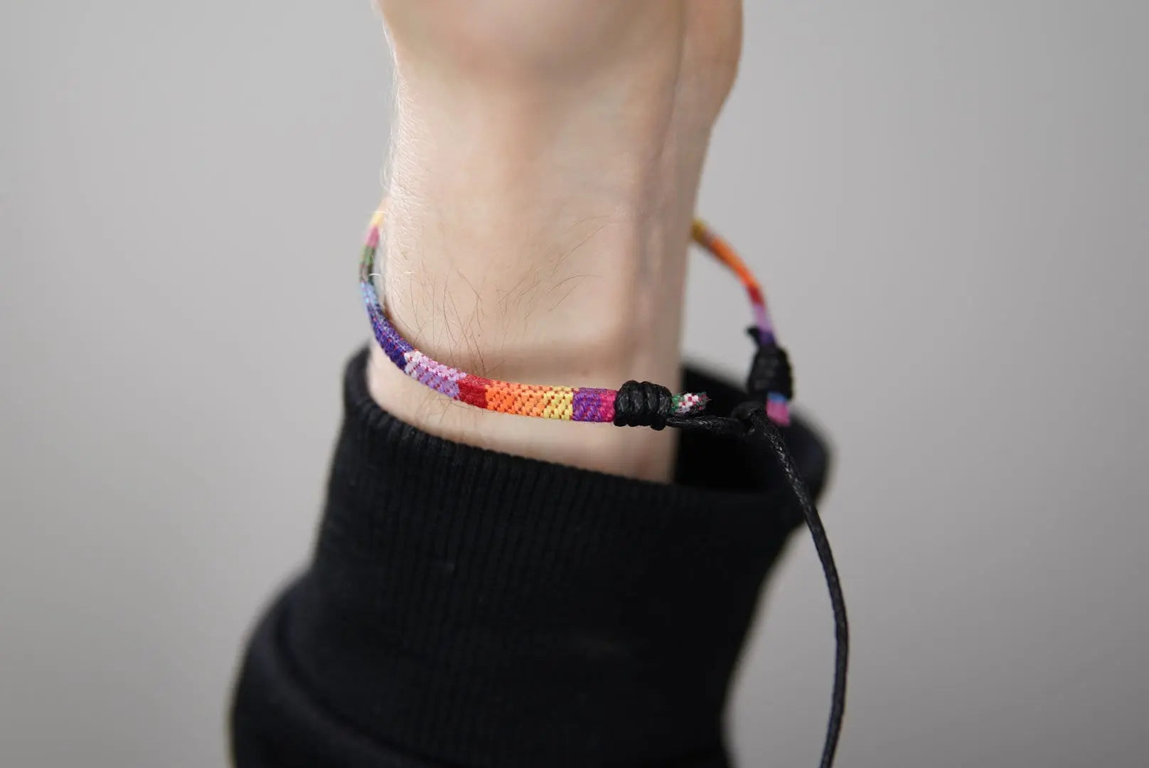 Hand-made Rainbow bracelet Festival Jewellery - LGBT Pride flag gay wrist leg anklet colourful gift - men & women - Pride friendship surf