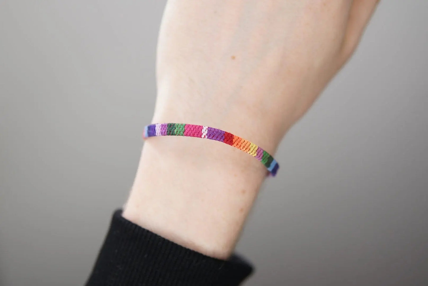 Hand-made Rainbow bracelet Festival Jewellery - LGBT Pride flag gay wrist leg anklet colourful gift - men & women - Pride friendship surf