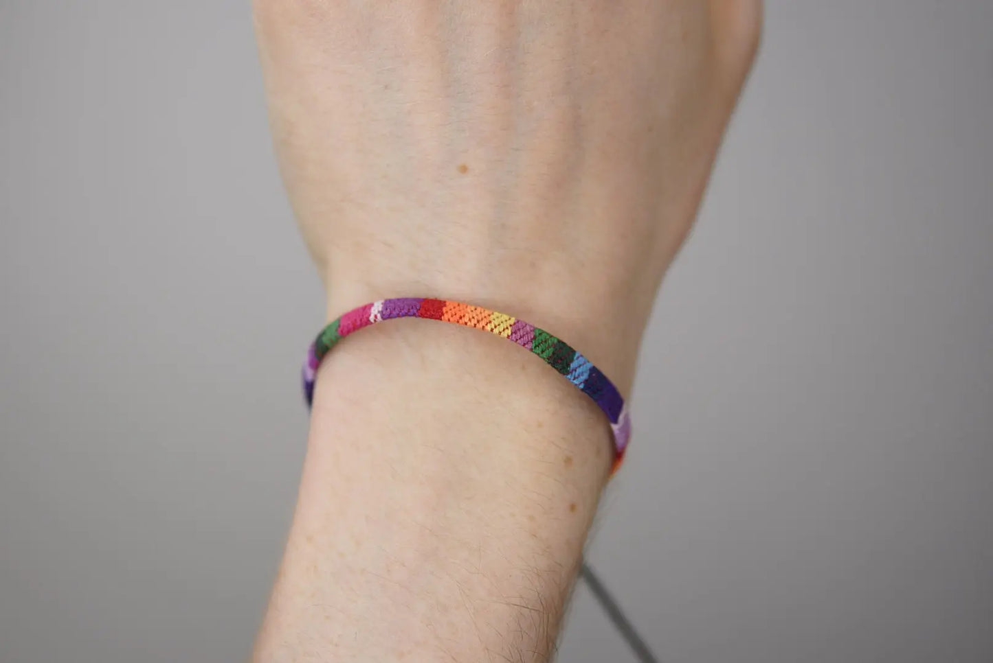 Hand-made Rainbow bracelet Festival Jewellery - LGBT Pride flag gay wrist leg anklet colourful gift - men & women - Pride friendship surf