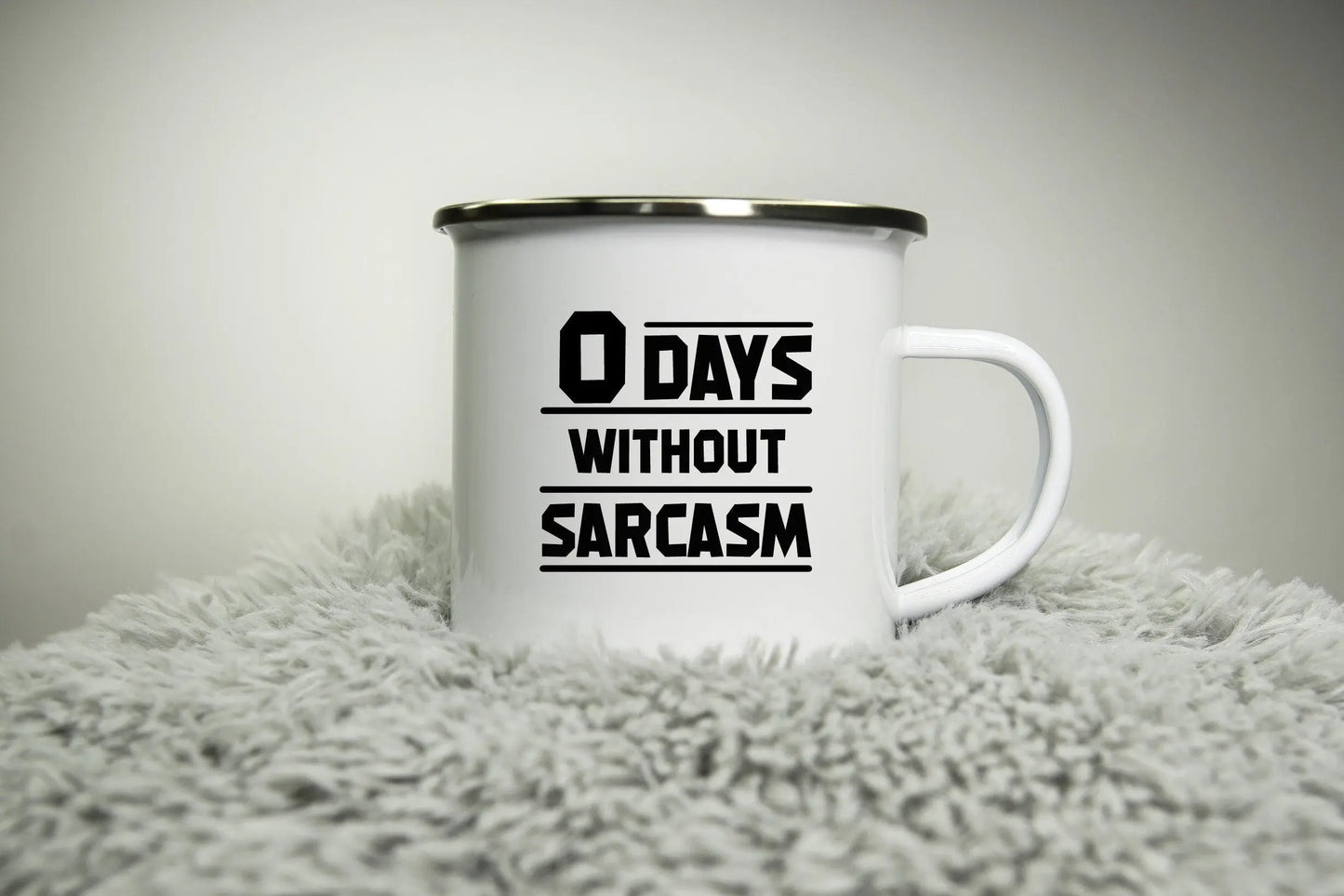 0 Days without sarcasm - 12oz Camping Mug - funny cup gift for Dad - rude mug office cup office mug funny gift cheeky Road trip mug