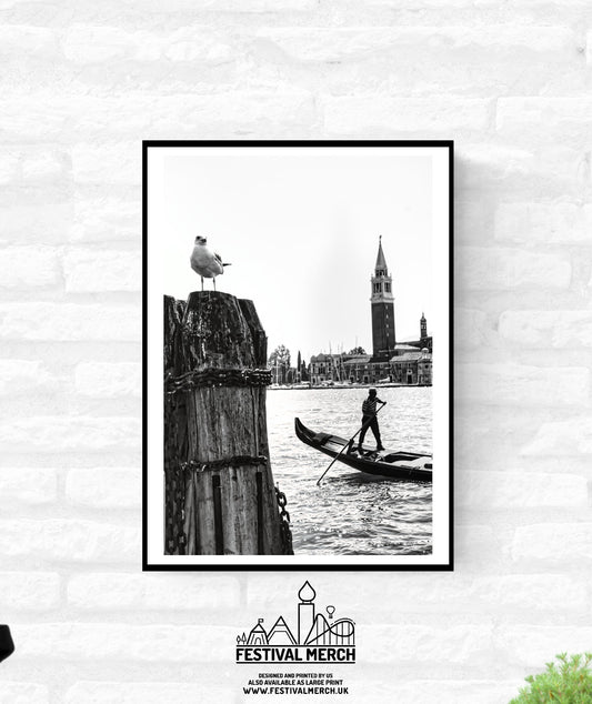 Venice Print Italy Travel Photography Venezia Italia Veneto region - Black and White - office home decor - A4 A3 A2 - Festival Merch