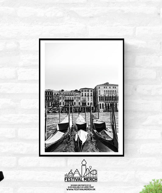 Venice Print Italy Travel Photography Venezia Italia Veneto region - Black and White - office home decor - A4 A3 A2 - Festival Merch
