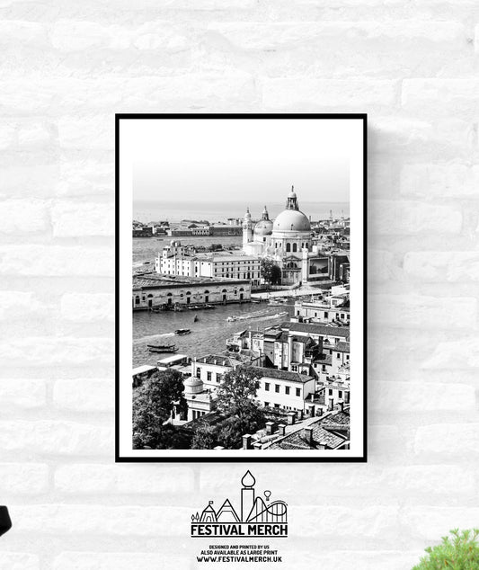 Venice Print Italy Travel Photography Venezia Italia Veneto region - Black and White - office home decor - A4 A3 A2 - Festival Merch