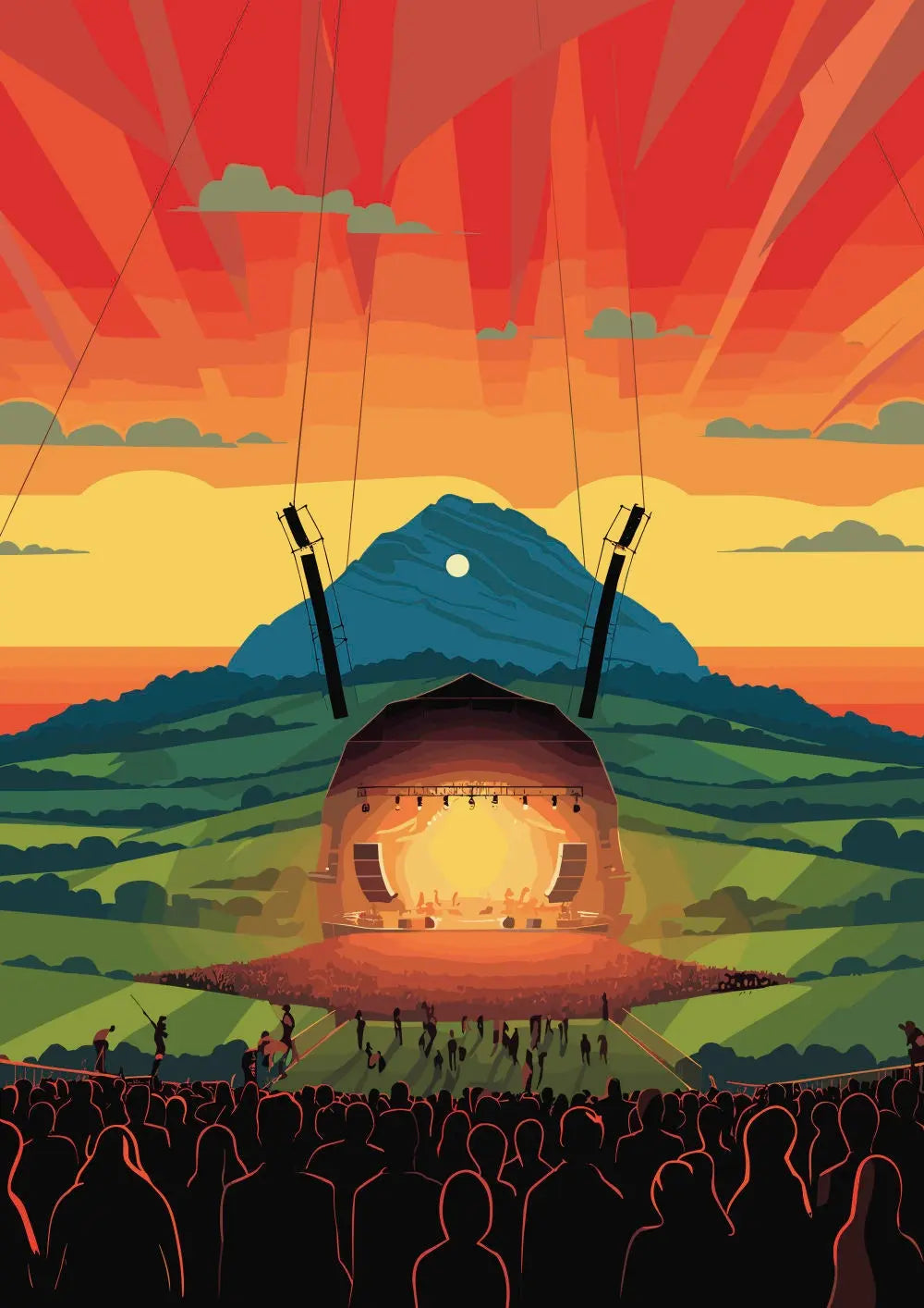 Personalisable Music Festival Print - A4 A3 A2 - Music Festival Poster - Festival Merch