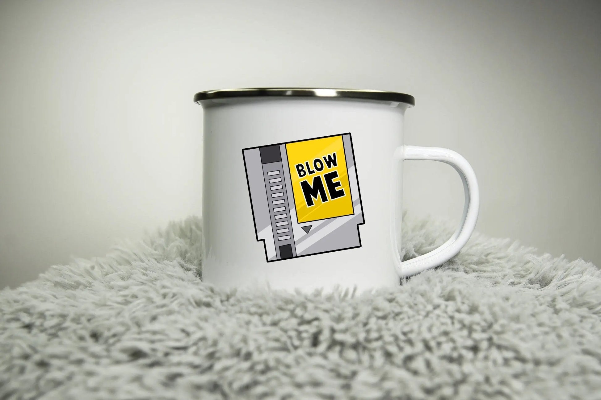 Blow Me - Funny gaming rude mug - 12oz Camping Mug - nerd geek gaming inspired retro console PC gameboy playstation xbox Road trip mug