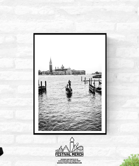 Venice Print Italy Travel Photography Venezia Italia Veneto region - Black and White - office home decor - A4 A3 A2 - Festival Merch