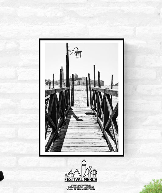 Venice Print Italy Travel Photography Venezia Italia Veneto region - Black and White - office home decor - A4 A3 A2 - Festival Merch