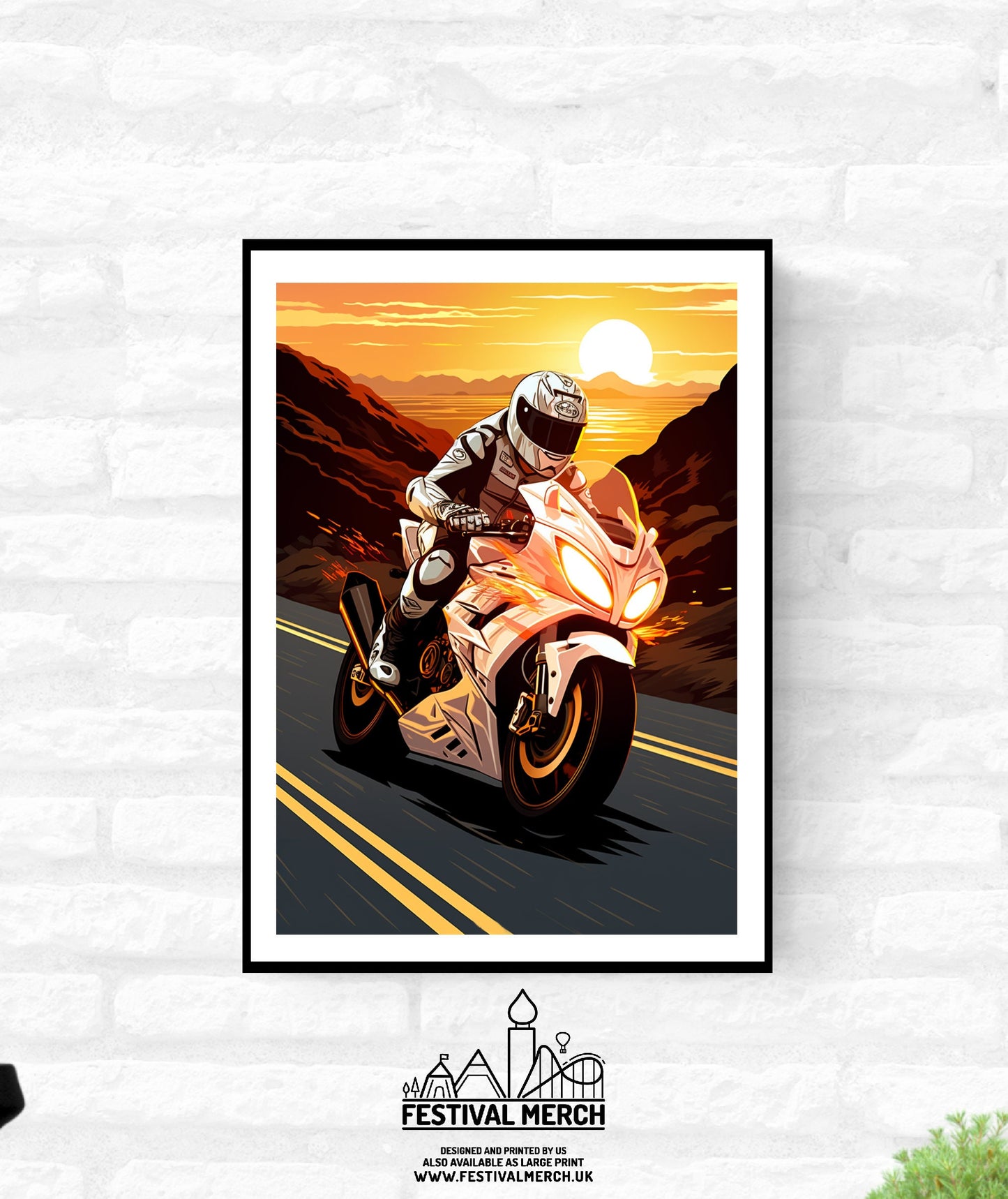 Super Bike Road Racing Wall Art Motorsport Print Isle of man NW200 Art Print - A4 A3 A2 - Festival Merch