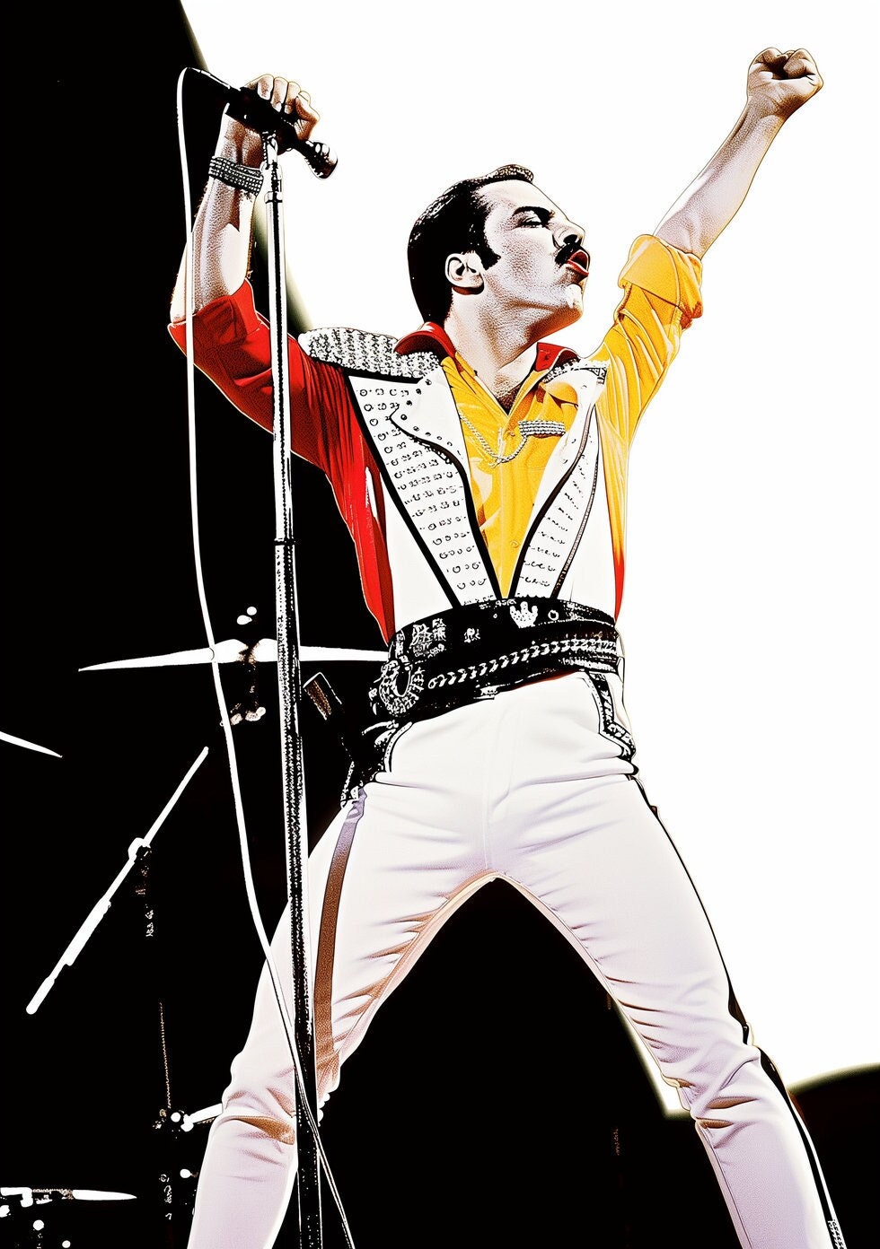 Freddie Mercury Art Famous Faces Music Movie Celebrity Wall Art Print - A4 A3 A2 - Festival Merch