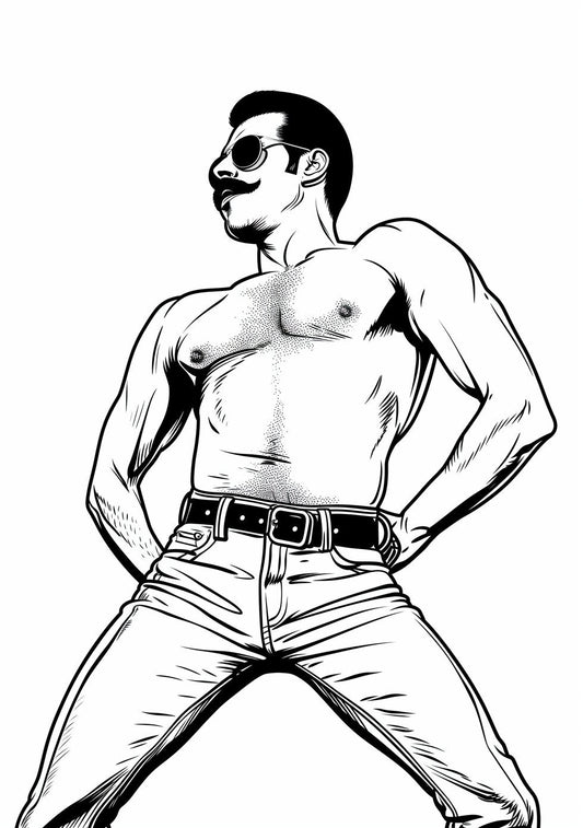 Freddie Mercury Art Famous Faces Music Musician Queen Celebrity Wall Art Print - A4 A3 A2 - Festival Merch