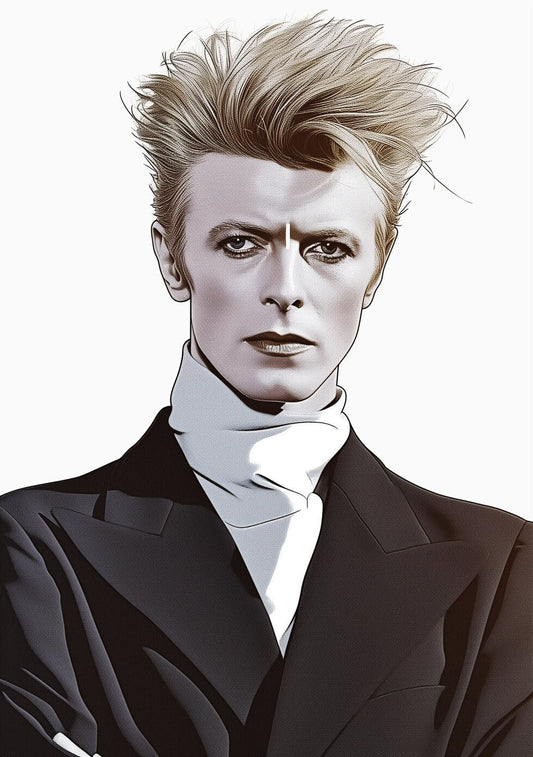 David Bowie Art Famous Faces Music Musician Celebrity Wall Art Print - A4 A3 A2 - Festival Merch