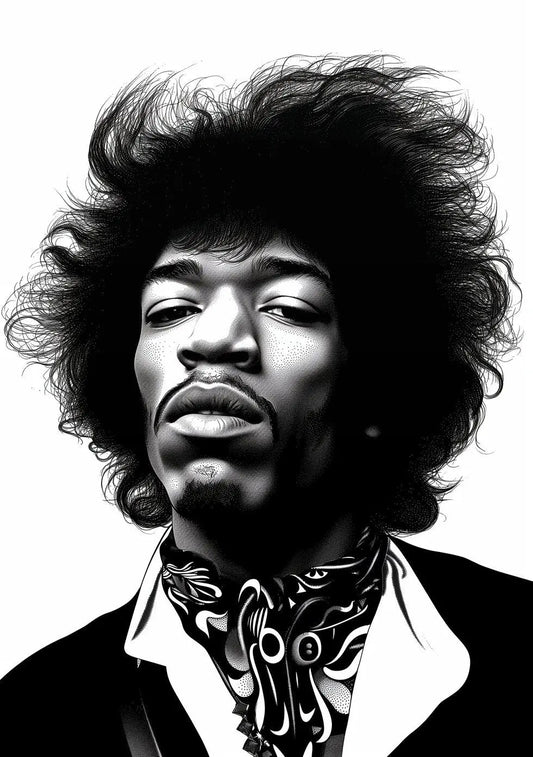 Jimi Hendrix Art Famous Faces Music Musician Celebrity Wall Art Print - A4 A3 A2 - Festival Merch