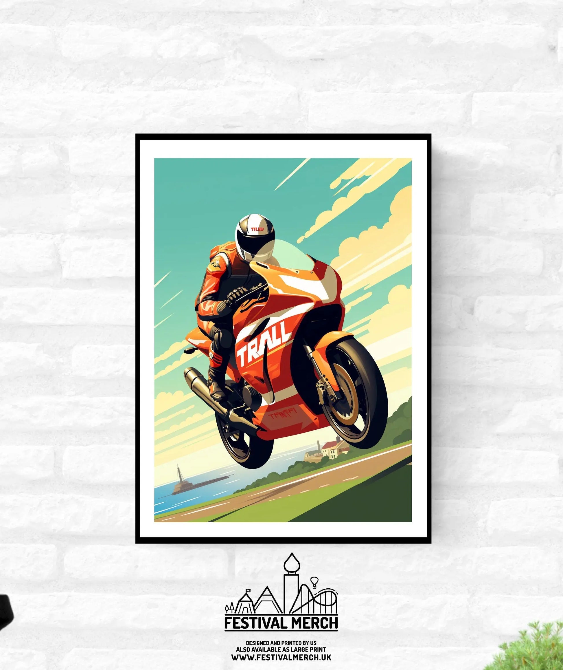 Super Bike Road Racing Wall Art Motorsport Print Isle of man NW200 Art Print - A4 A3 A2 - Festival Merch