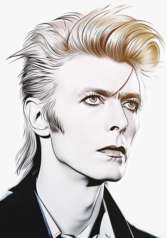 David Bowie Art Famous Faces Musician Music Celebrity Wall Art Print - A4 A3 A2 - Festival Merch