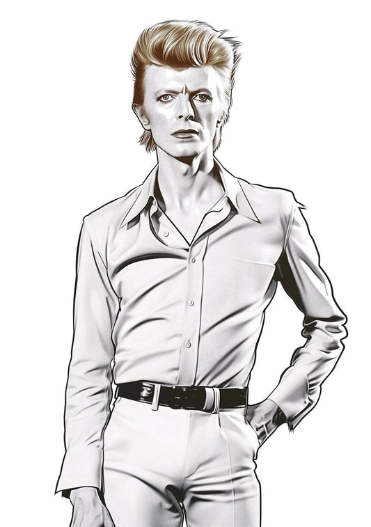 David Bowie Art Famous Faces Music Musician Celebrity Wall Art Print - A4 A3 A2 - Festival Merch