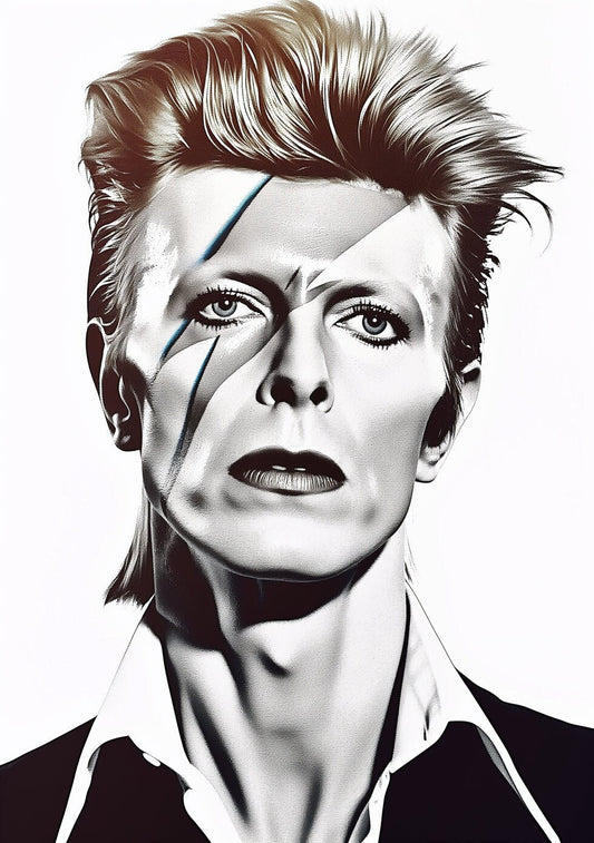 David Bowie Art Famous Faces Music Musician Celebrity Wall Art Print - A4 A3 A2 - Festival Merch