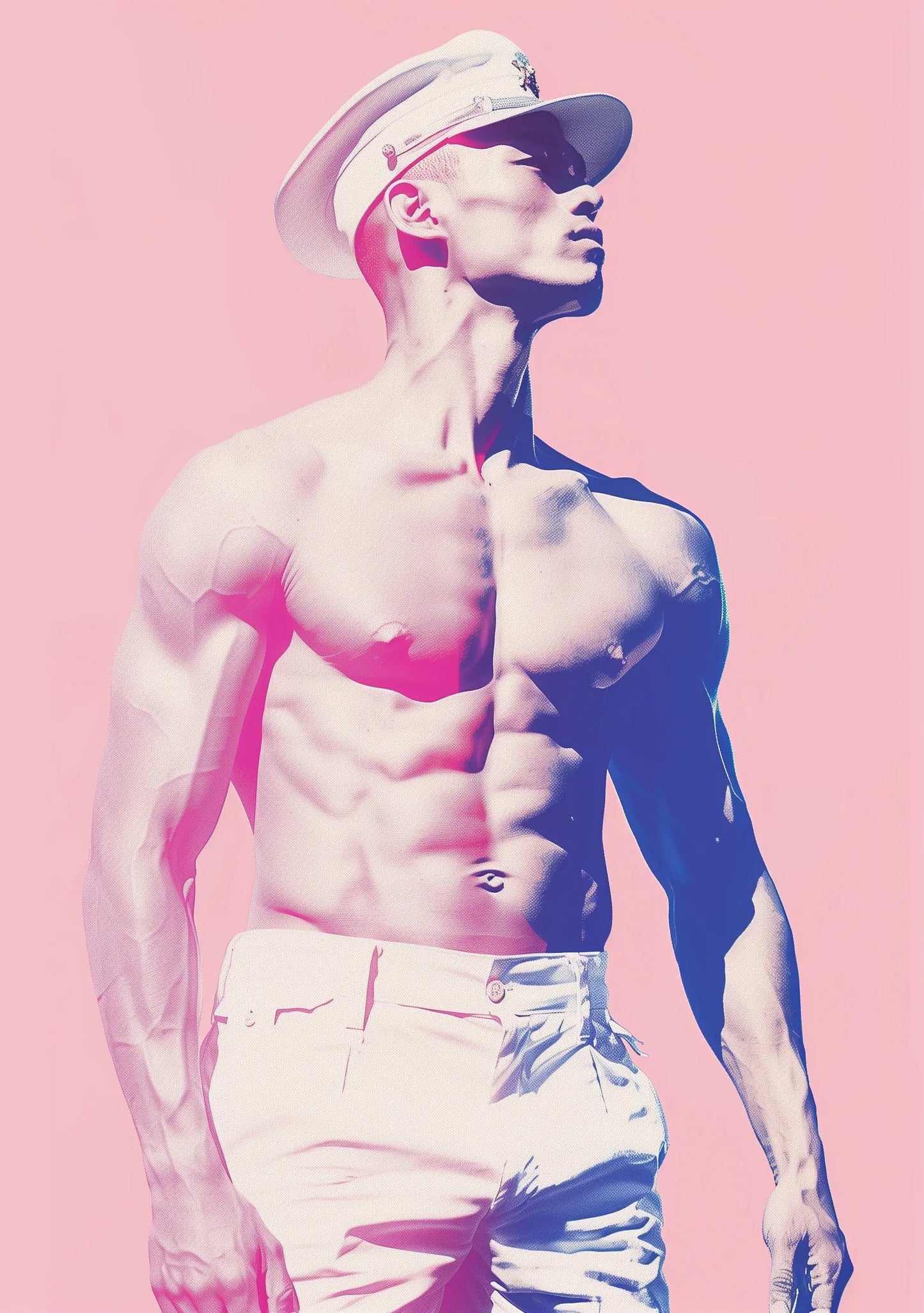 Le Male - Vintage French sailor - Pink male Print Fashion Artwork - A4 A3 A2 - Festival Merch