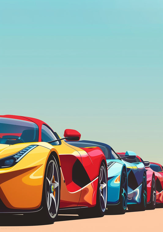 Super Car Hyper car Art Print Wall Art Motorsport Gift for Dad Car Lover - A4 A3 A2 - Festival Merch