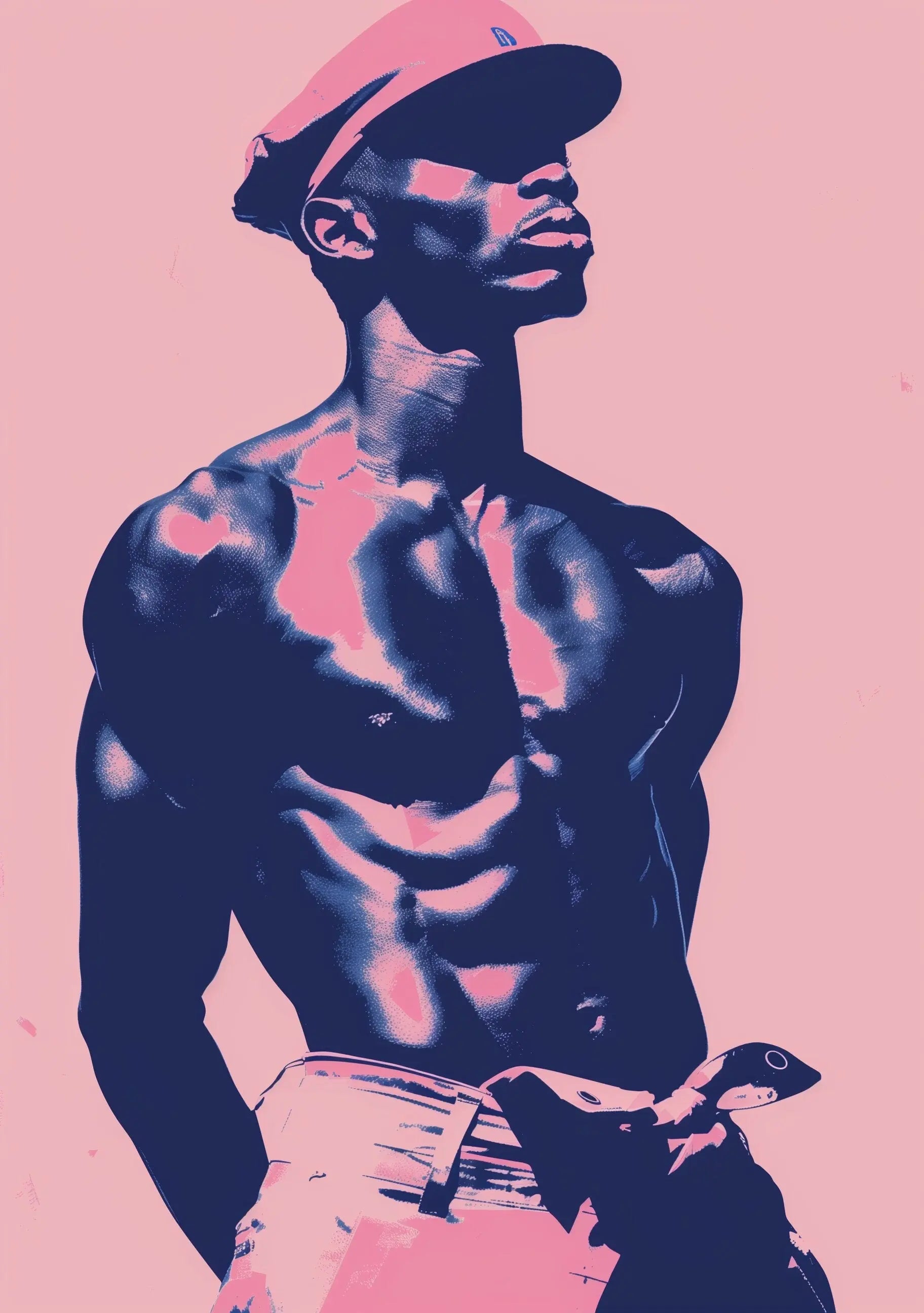 Le Male - Vintage French sailor - Pink male Print Fashion Artwork - A4 A3 A2 - Festival Merch
