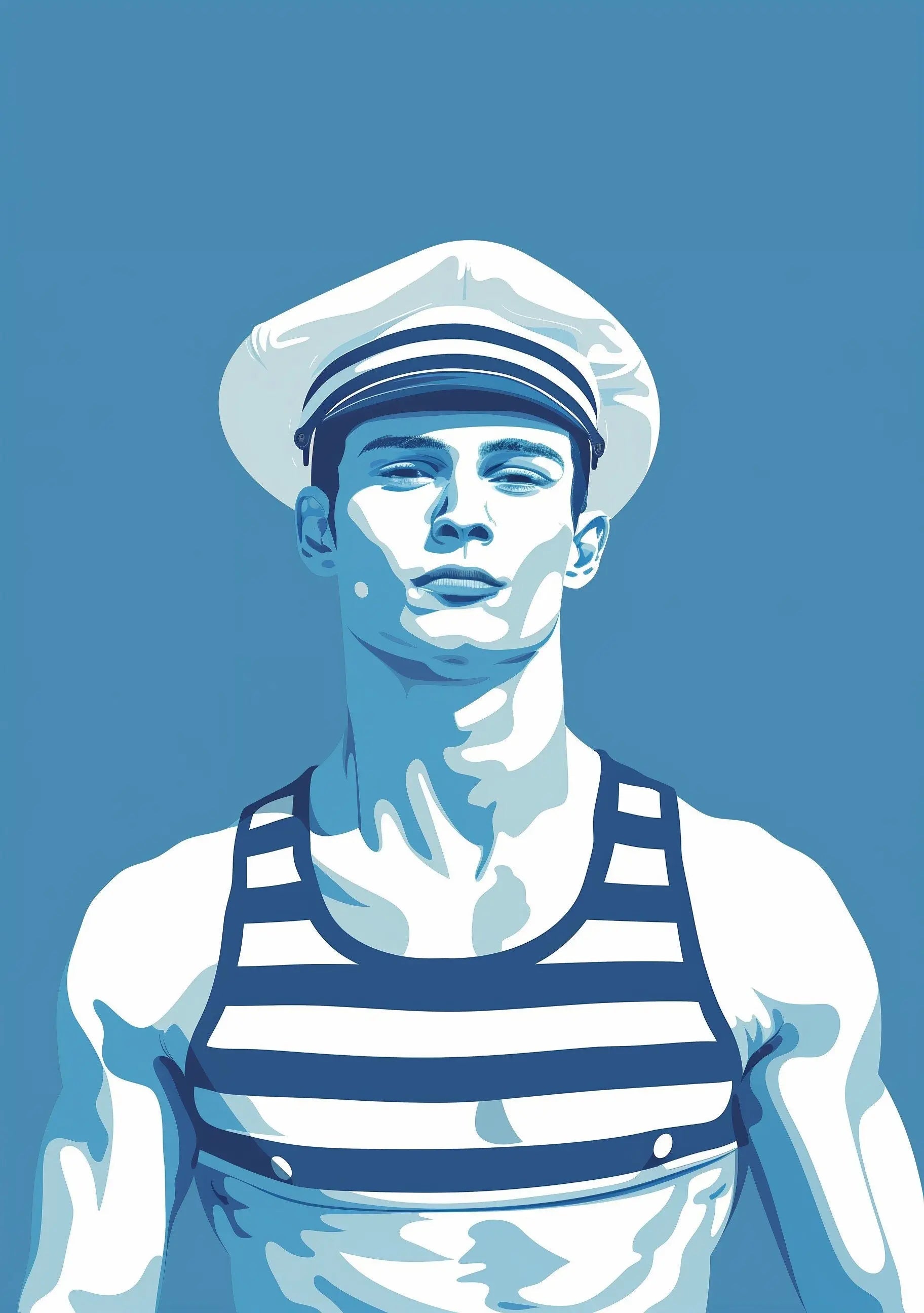 Le Male - Vintage French sailor - Pink male Print Fashion Artwork - A4 A3 A2 - Festival Merch