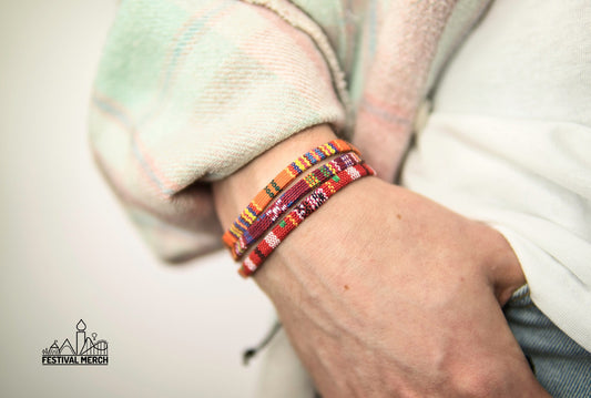 Bracelet Set - Adjustable Surfer Bracelet Colourful Bohemian - Handmade Music Festival Outfit Summer Boho Vintage Nepal Style Anklet surf