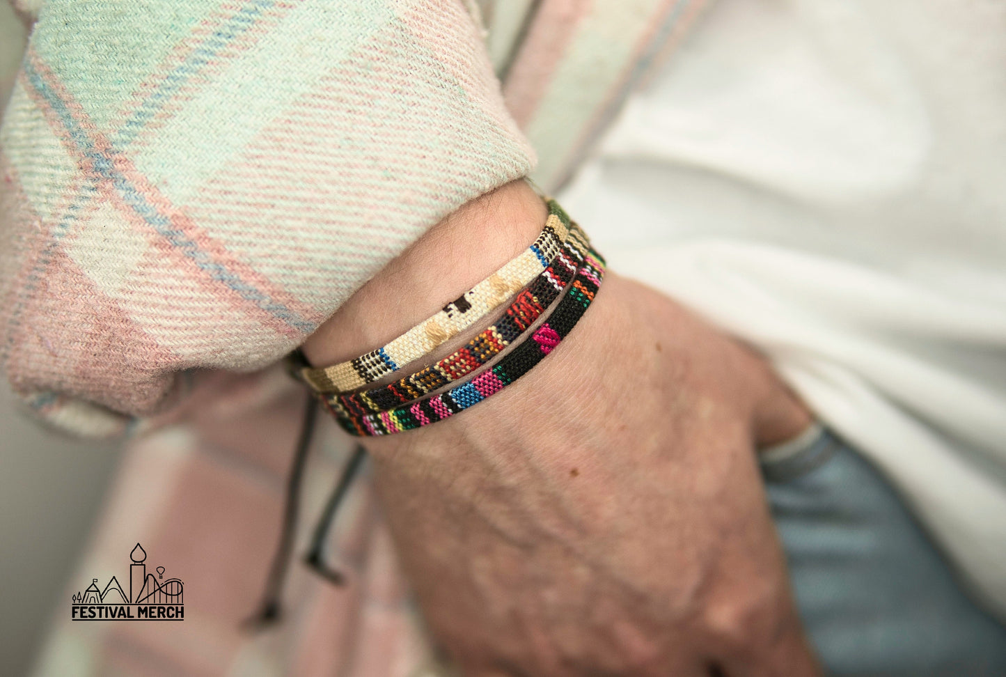 Bracelet Set - Adjustable Surfer Bracelet Colourful Bohemian - Handmade Music Festival Outfit Summer Boho Vintage Nepal Style Anklet surf