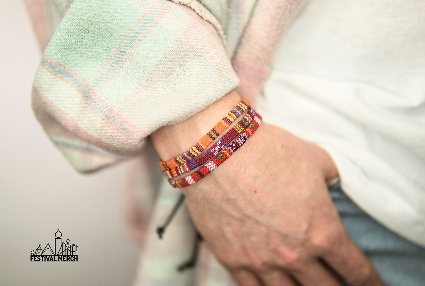 Bracelet Set - Adjustable Surfer Bracelet Colourful Bohemian - Handmade Music Festival Outfit Summer Boho Vintage Nepal Style Anklet surf