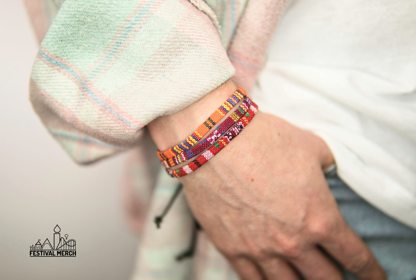 Bracelet Set - Adjustable Surfer Bracelet Colourful Bohemian - Handmade Music Festival Outfit Summer Boho Vintage Nepal Style Anklet surf