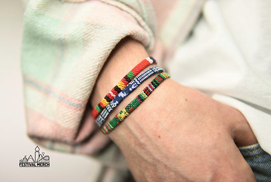 Bracelet Set - Adjustable Surfer Bracelet Colourful Bohemian - Handmade Music Festival Outfit Summer Boho Vintage Nepal Style Anklet surf