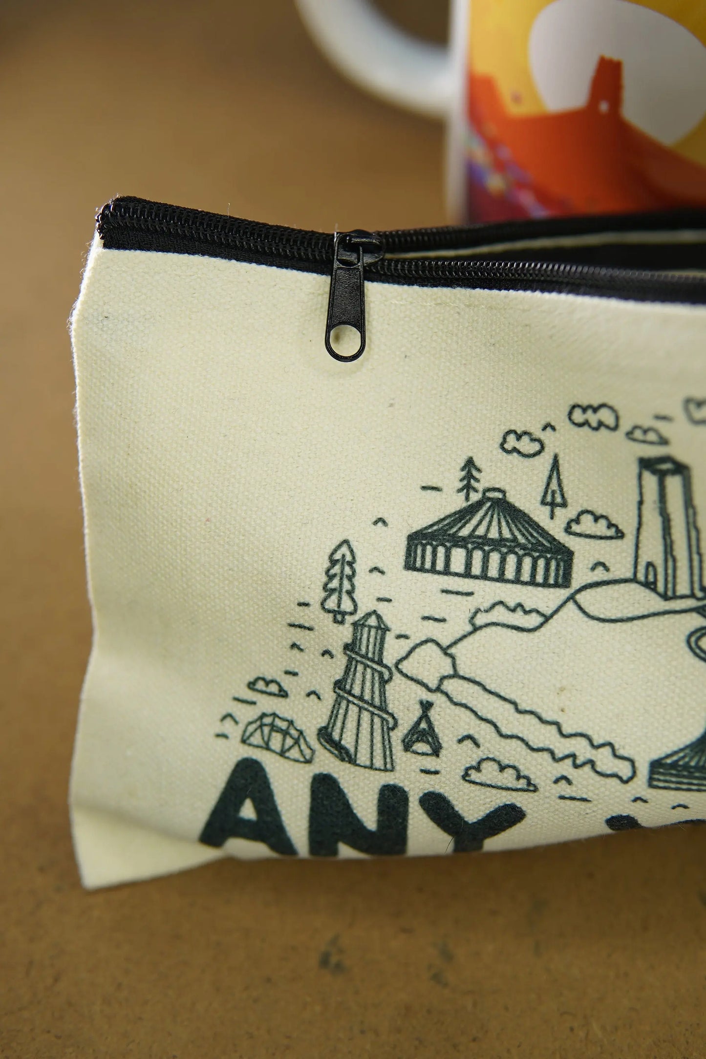Vintage Style Canvas bag | Pencil case | Music Festival Toiletry Travel Bag - Music Festival inspired