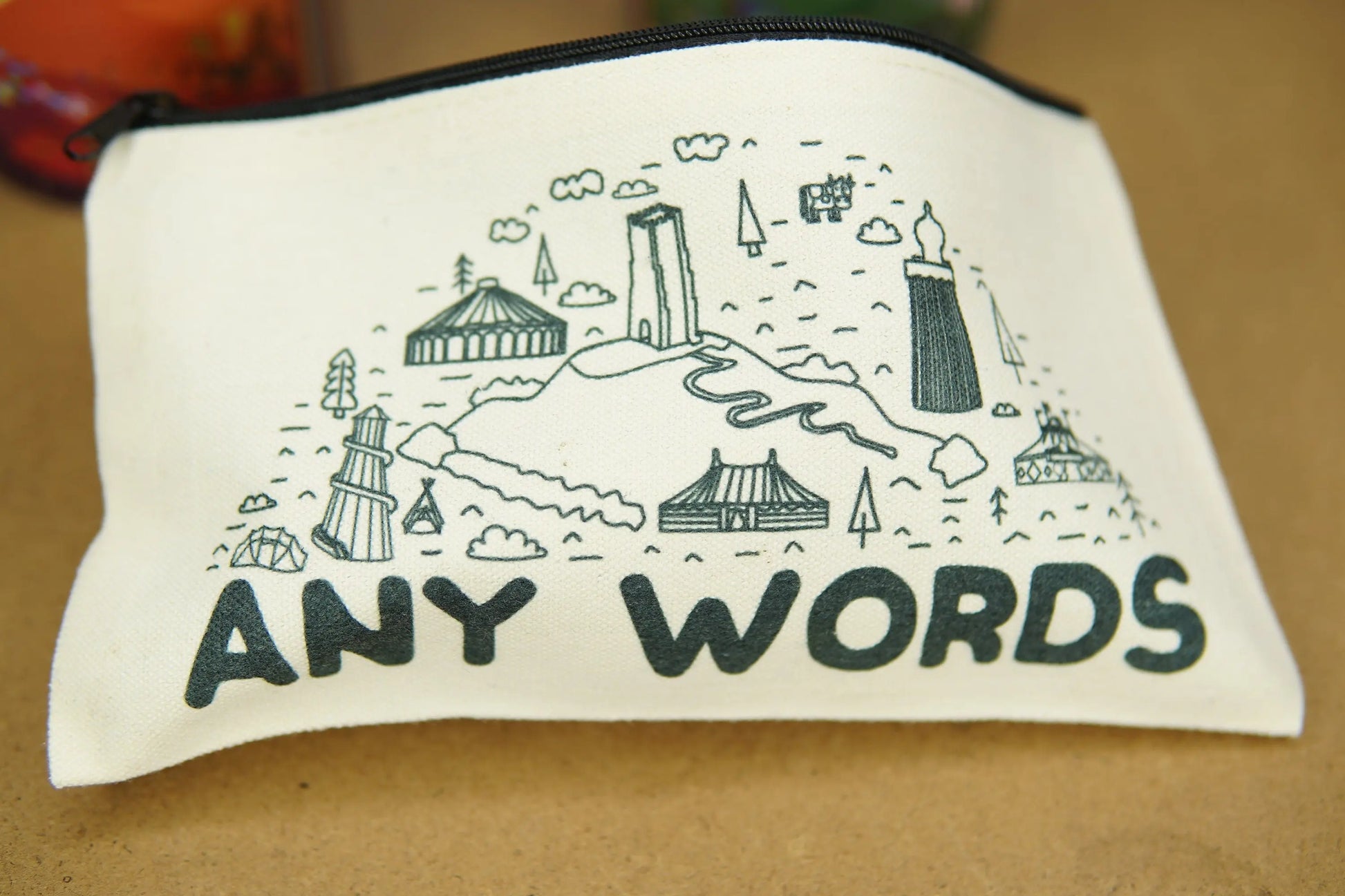 Vintage Style Canvas bag | Pencil case | Music Festival Toiletry Travel Bag - Music Festival inspired
