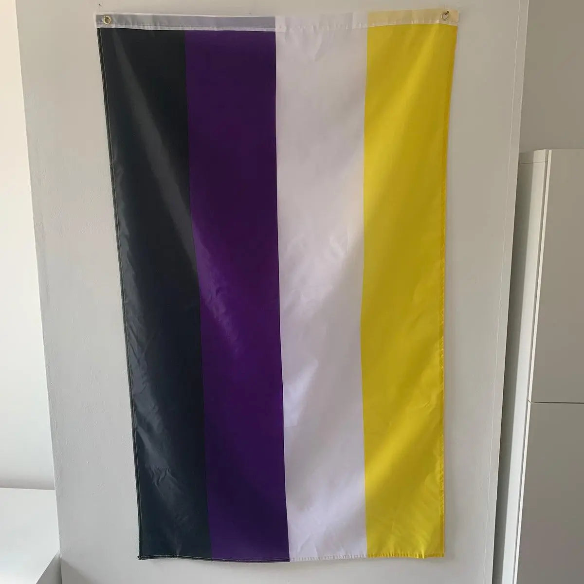 Non Binary Flag Large LGBT - 5ft by 3FT Pride Gay Lesbian Bi Trans Rainbow parade music festival party - Festival Merch