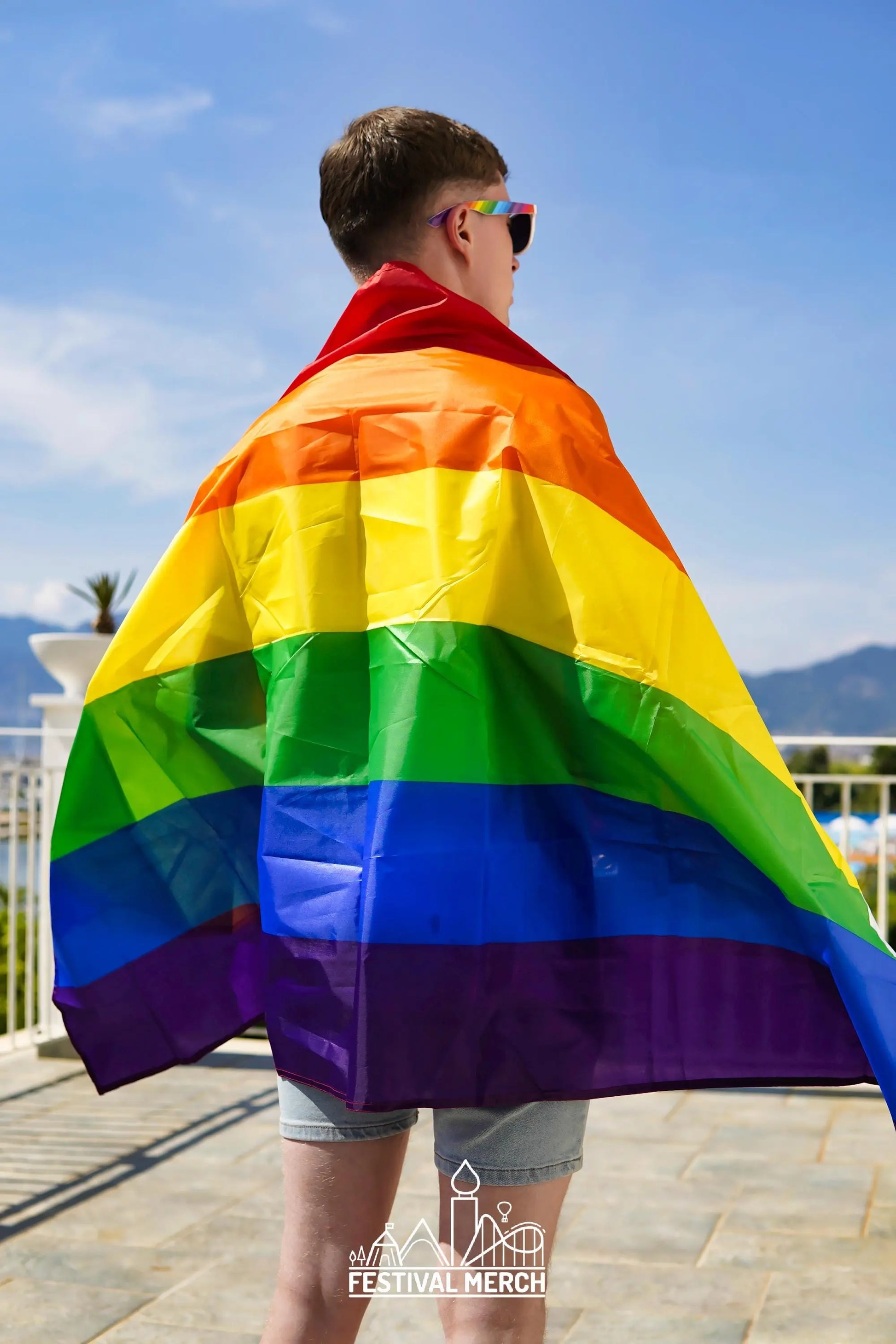 LARGE Premium LGBT Pride Flags - (Discreet packaging) - Rainbow Flag 5ft by 3FT Pride Gay Lesbian Bi Trans parade - Festival Merch