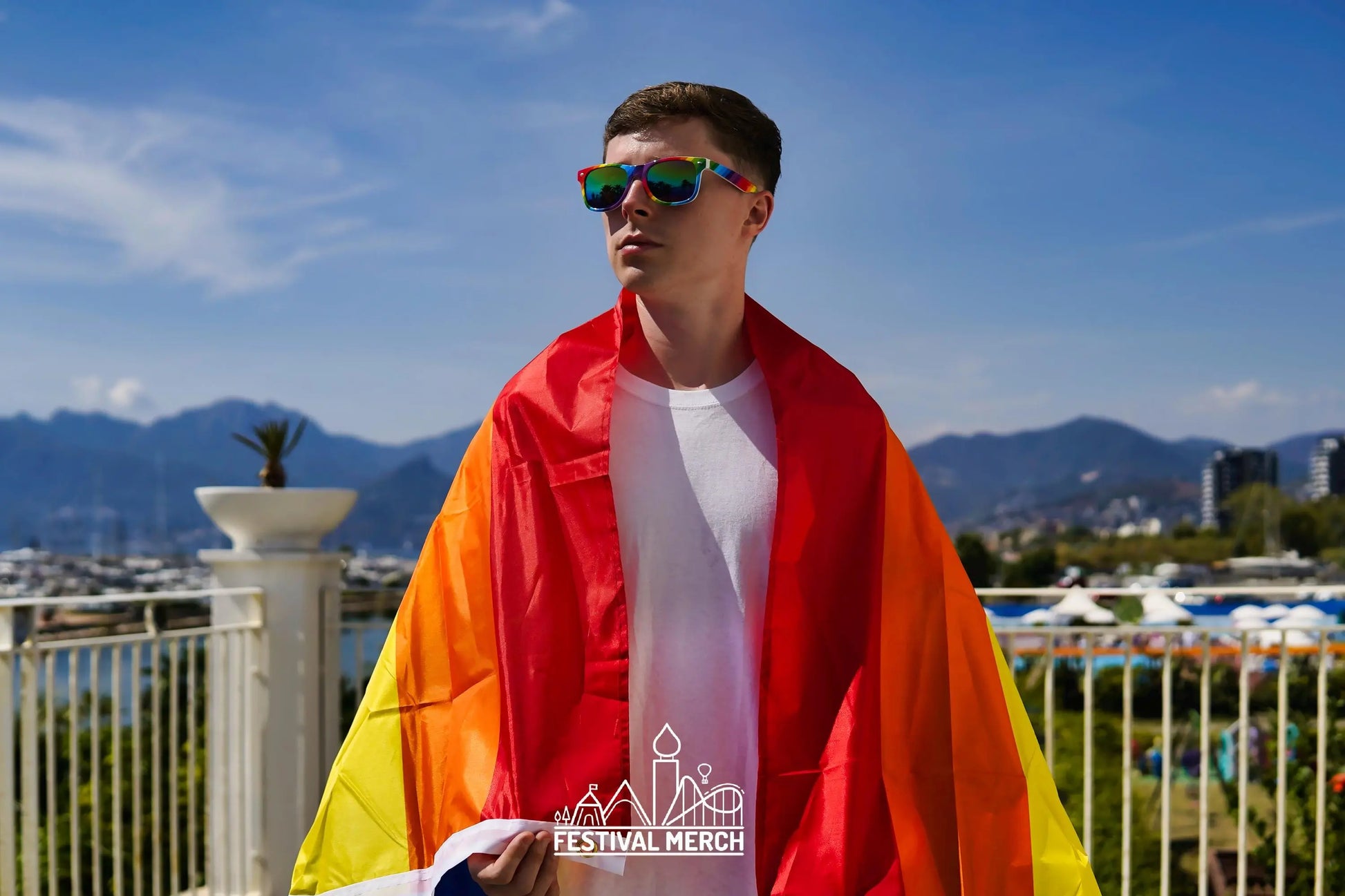 LARGE Premium LGBT Pride Flags - (Discreet packaging) - Rainbow Flag 5ft by 3FT Pride Gay Lesbian Bi Trans parade - Festival Merch