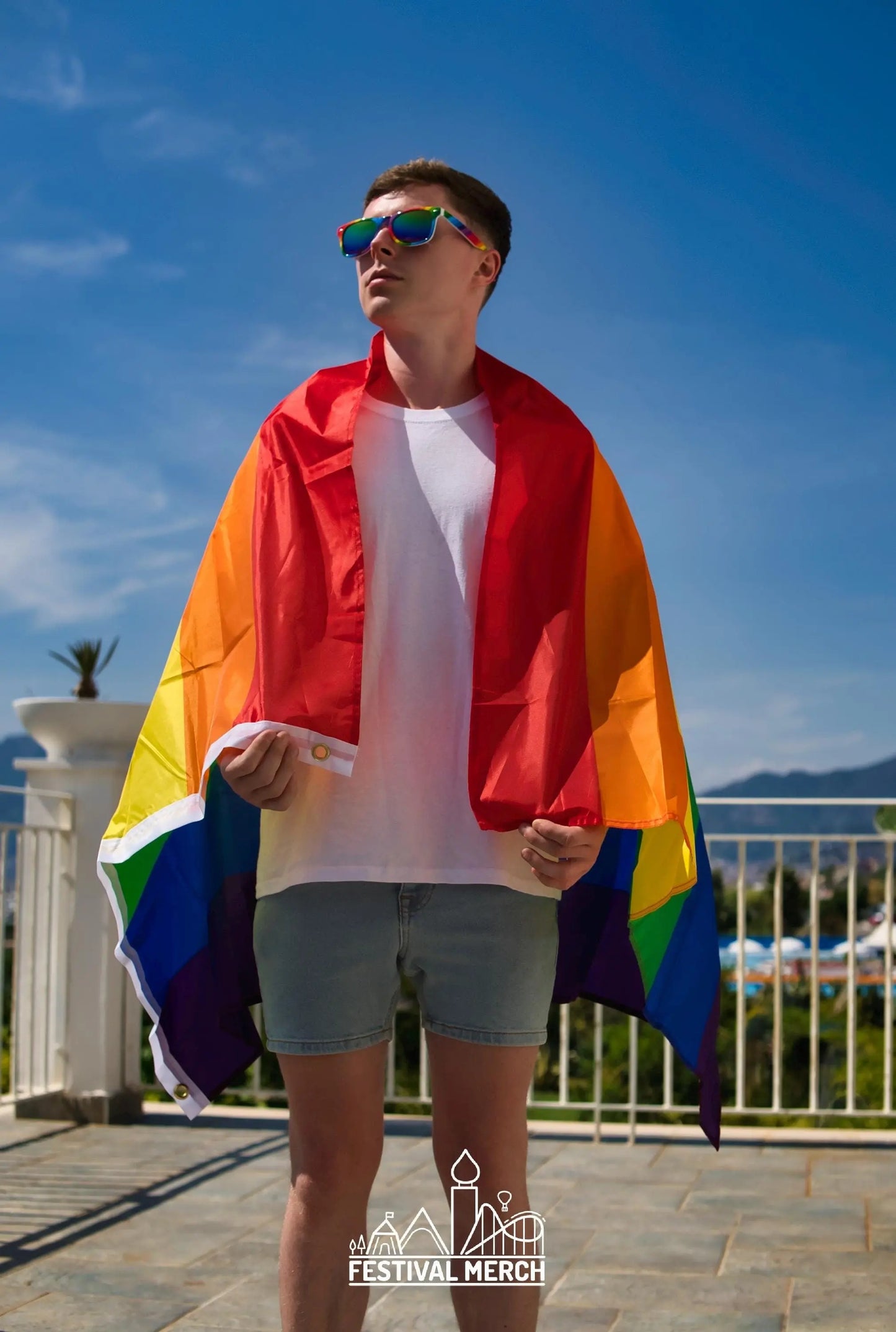 LARGE Premium LGBT Pride Flags - (Discreet packaging) - Rainbow Flag 5ft by 3FT Pride Gay Lesbian Bi Trans parade - Festival Merch