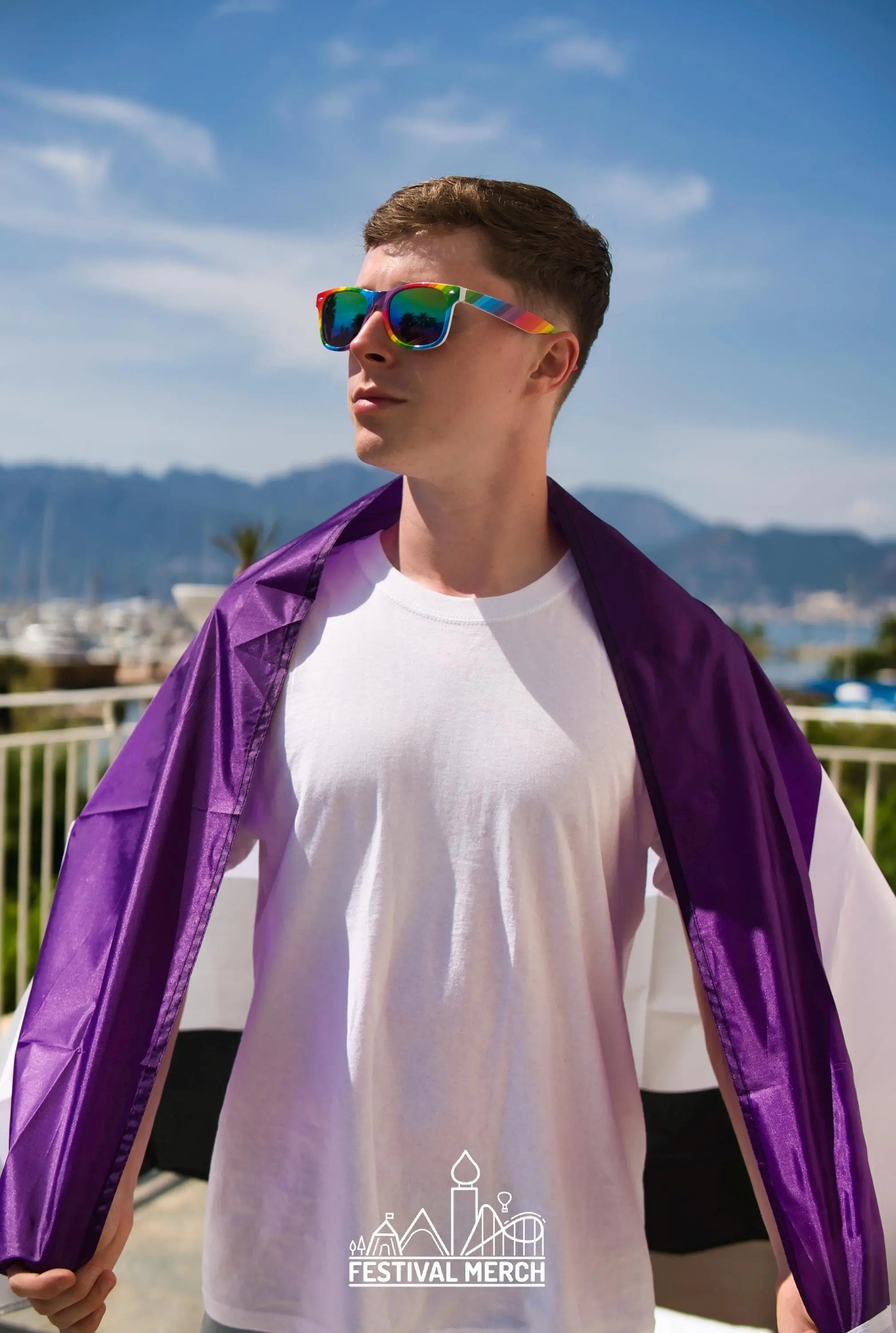 Asexual Flag Large LGBT - 5ft by 3FT Pride Ace Asexuality Gay Lesbian Bi Trans Rainbow parade music festival party - Festival Merch