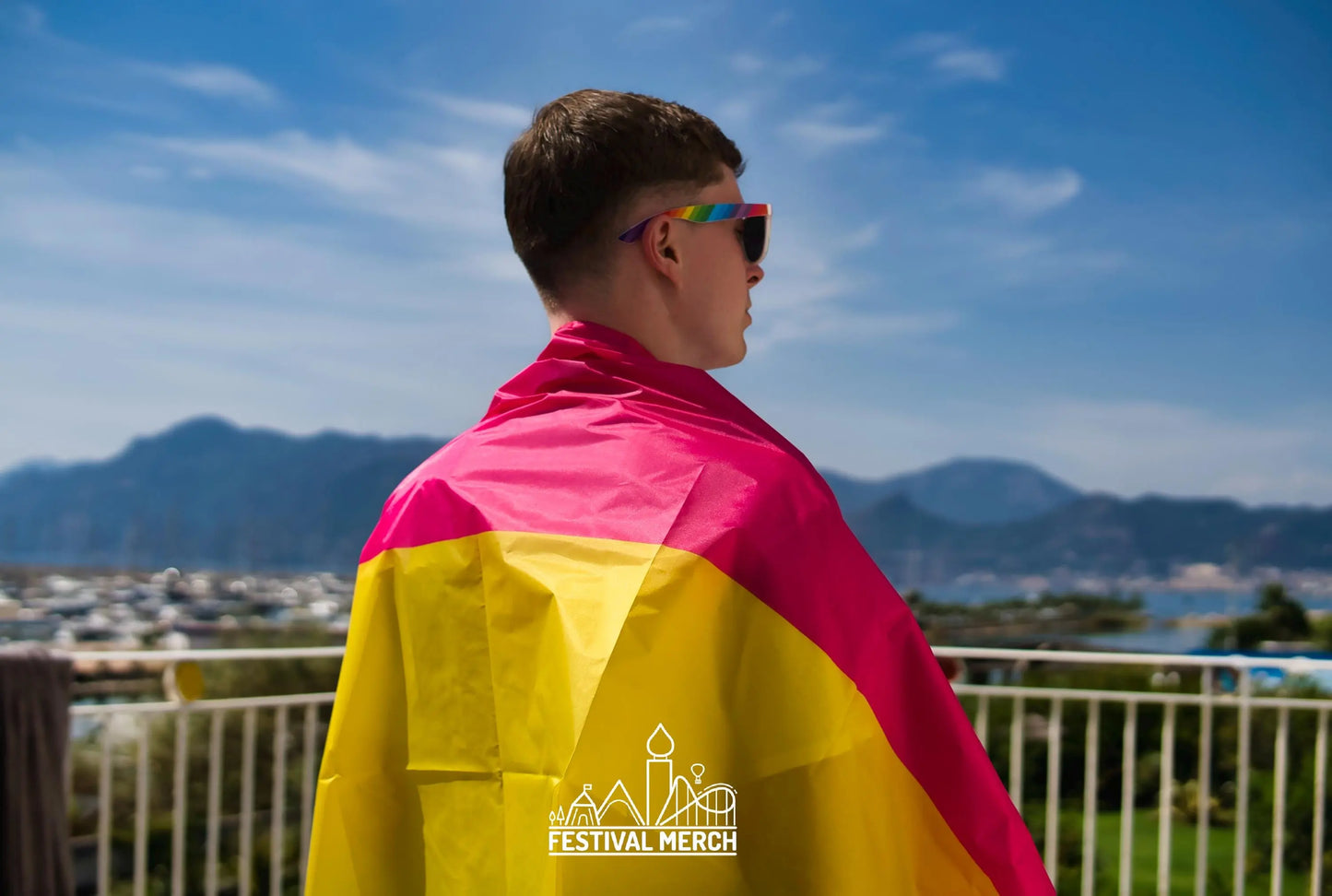 Pansexual Flag Large LGBT - 5ft by 3FT Pride Pan Omnisexual Gay Lesbian Bi Trans Rainbow parade music festival party - Festival Merch