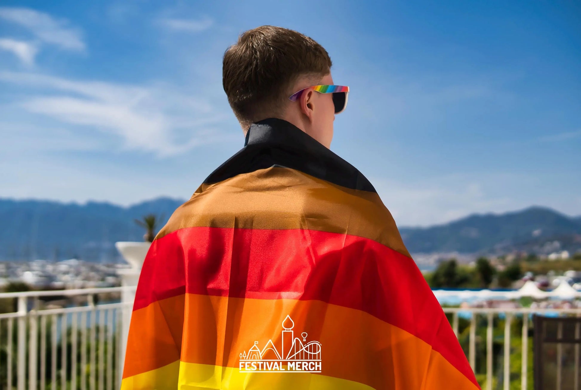 Inclusive Rainbow Flag Large LGBT - 5ft by 3FT Pride Gay Lesbian Bi Trans Rainbow parade inclusive Philadelphia philly - Festival Merch