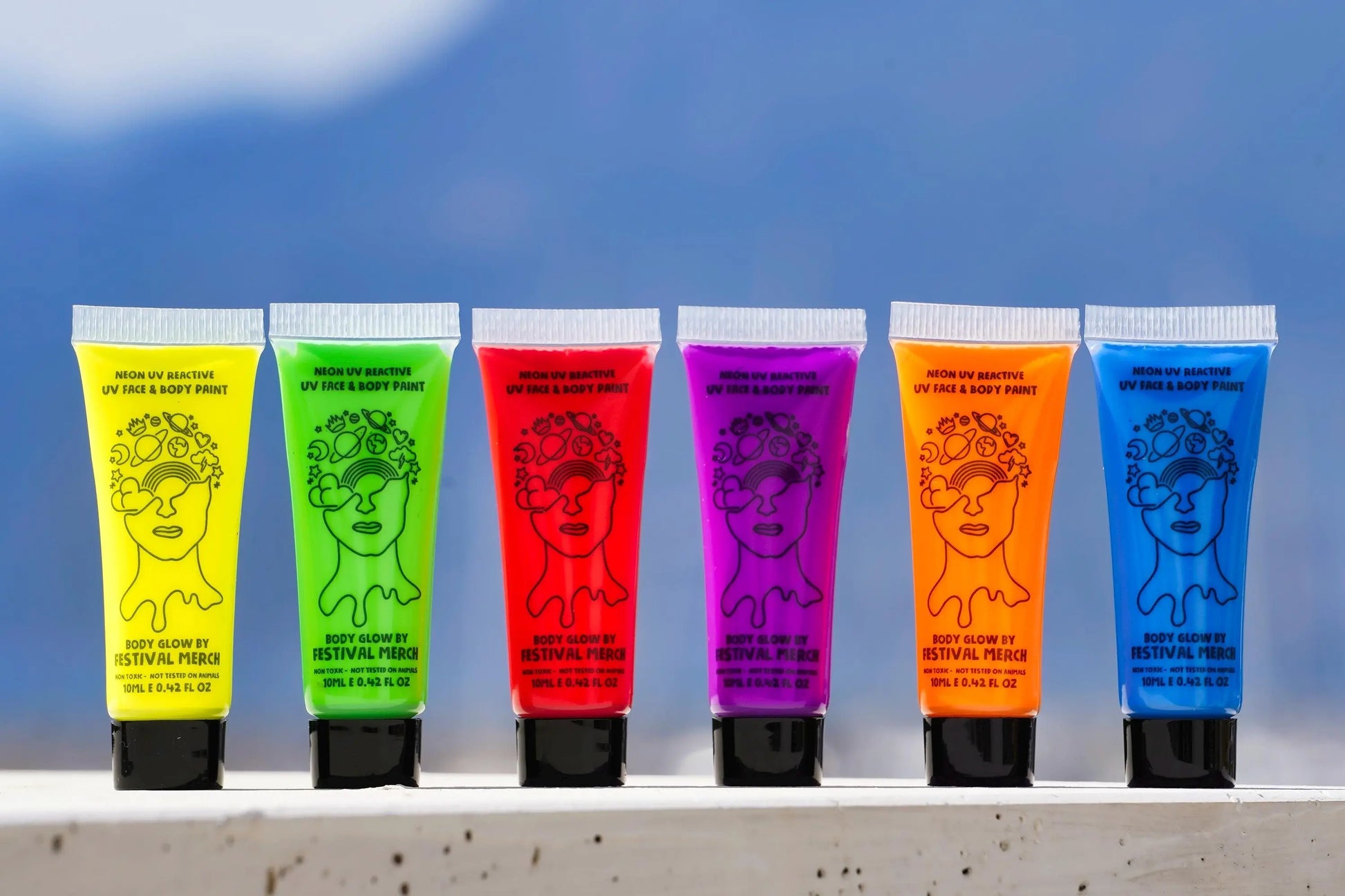 Best Deal! UV face paint BodyGlow Set of 6 Colours - Neon face and body paint - Festival Rave fancy dress rainbow party pride gay LGBT
