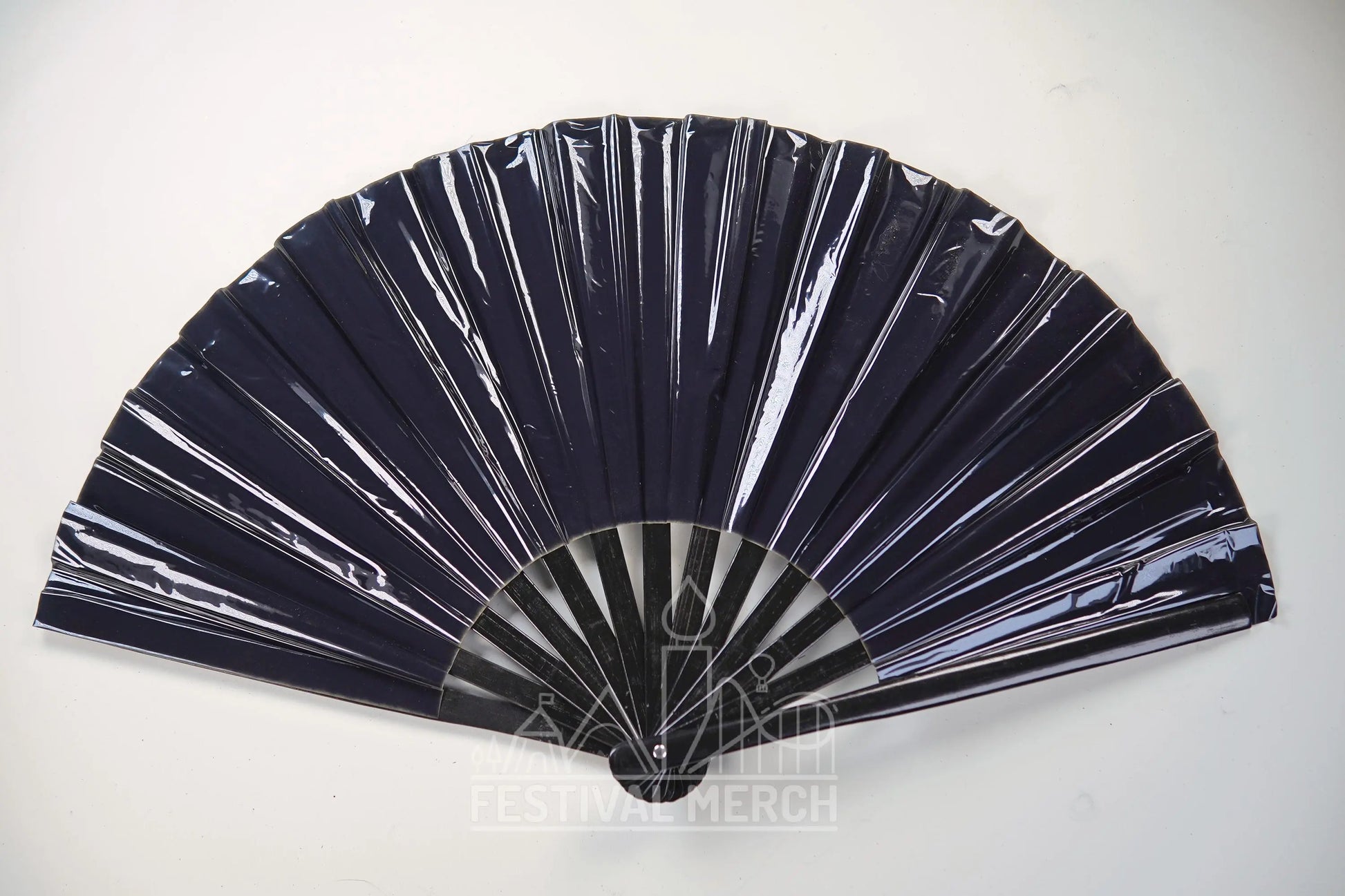 Iridescent Hand Fan XL Bamboo Festival Merch Vinyl Shimmer Clack Fan EDM Rave accessories Pride Festival Holographic Ibiza Holiday