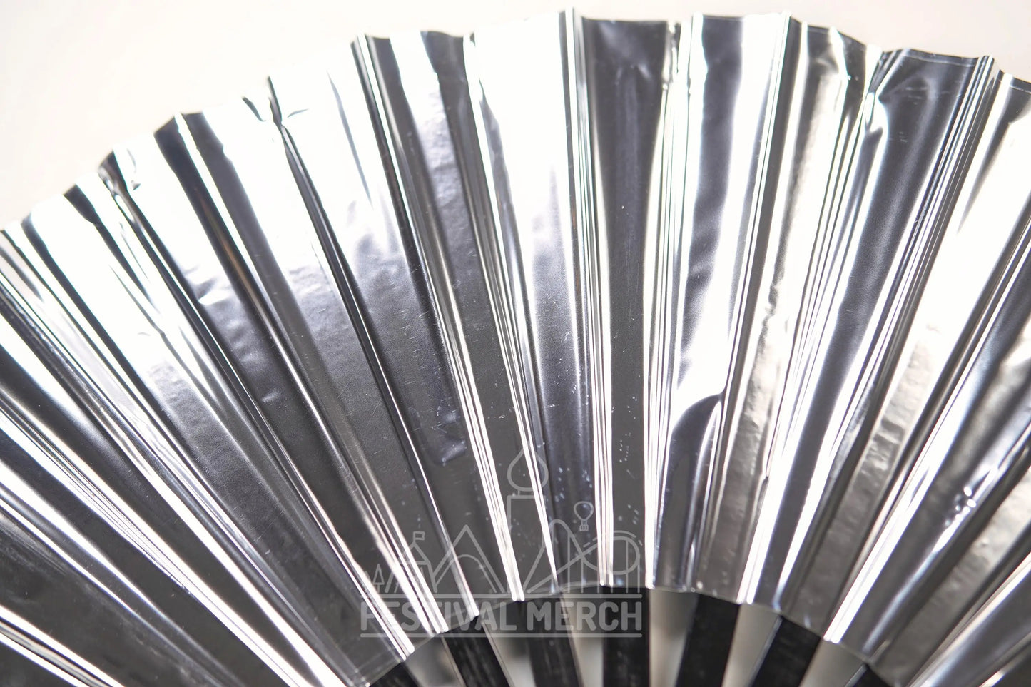 Iridescent Hand Fan XL Bamboo Festival Merch Vinyl Shimmer Clack Fan EDM Rave accessories Pride Festival Holographic Ibiza Holiday