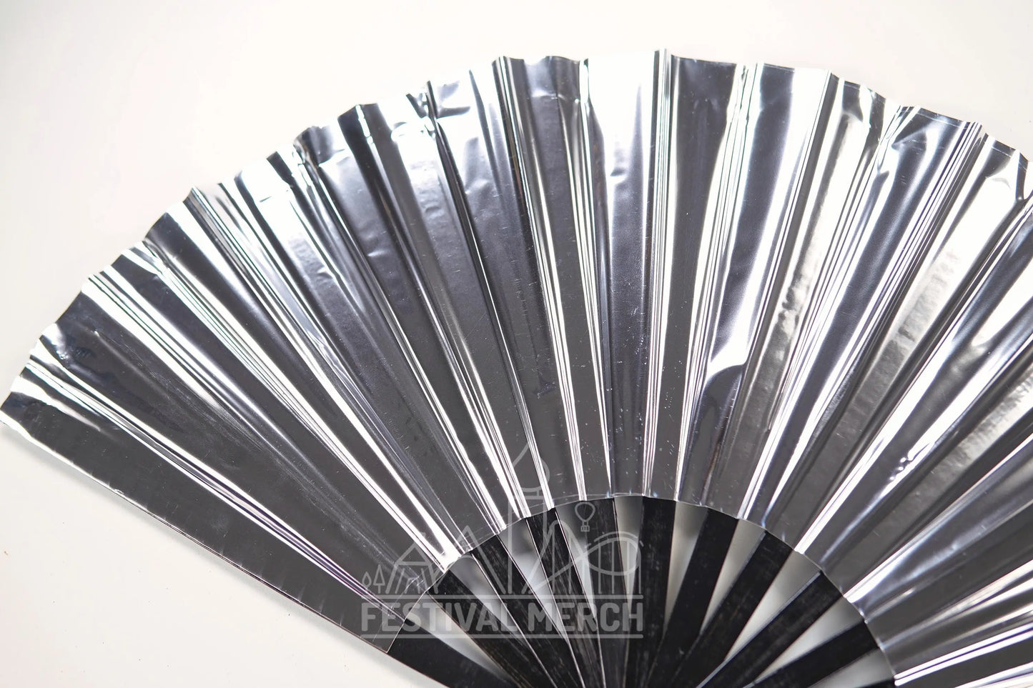 Iridescent Hand Fan XL Bamboo Festival Merch Vinyl Shimmer Clack Fan EDM Rave accessories Pride Festival Holographic Ibiza Holiday