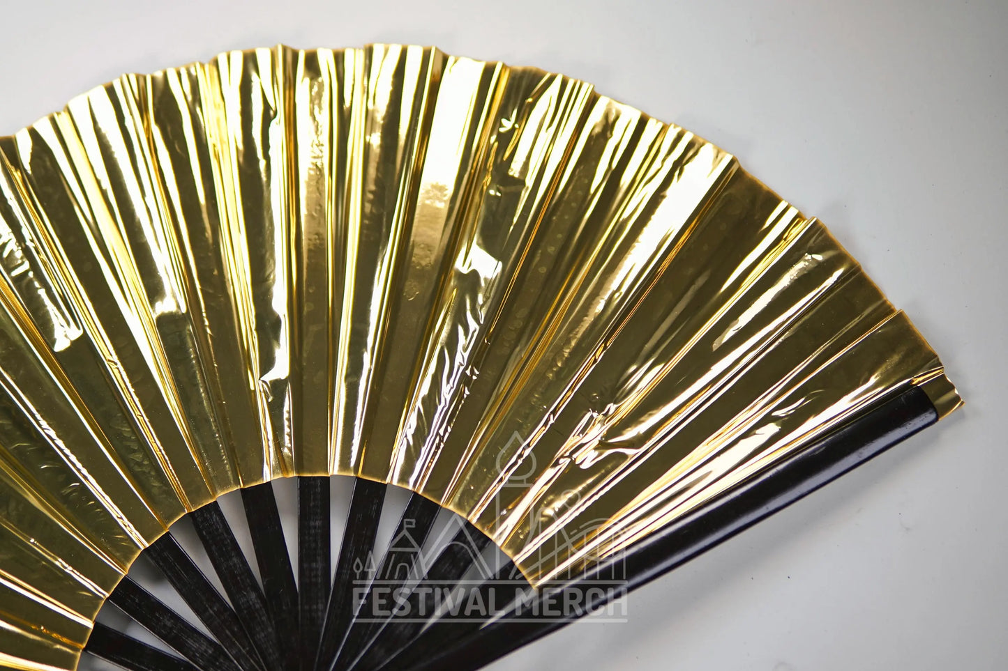 Iridescent Hand Fan XL Bamboo Festival Merch Vinyl Shimmer Clack Fan EDM Rave accessories Pride Festival Holographic Ibiza Holiday