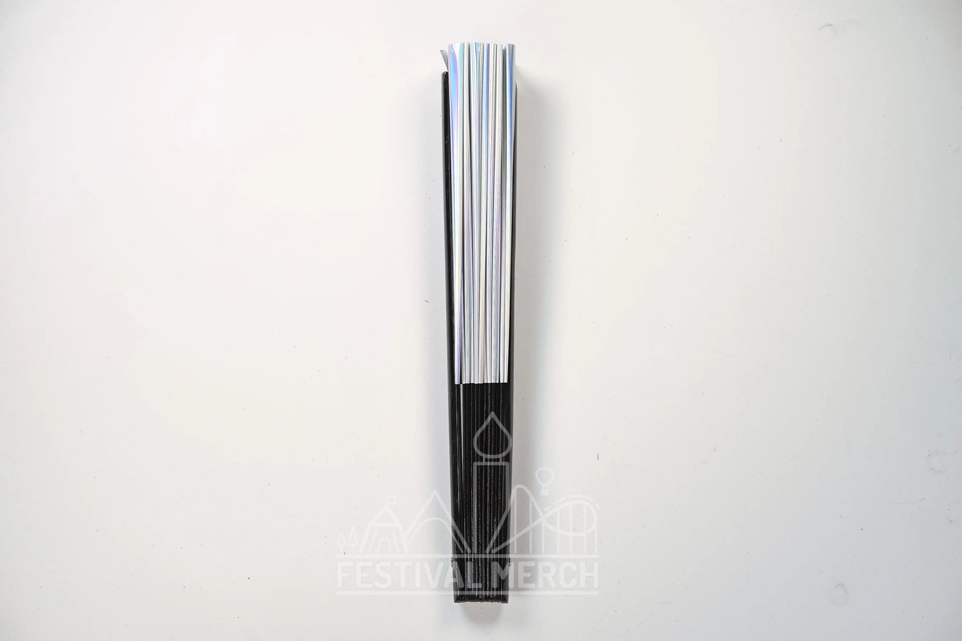 Iridescent Hand Fan XL Bamboo Festival Merch Vinyl Shimmer Clack Fan EDM Rave accessories Pride Festival Holographic Ibiza Holiday